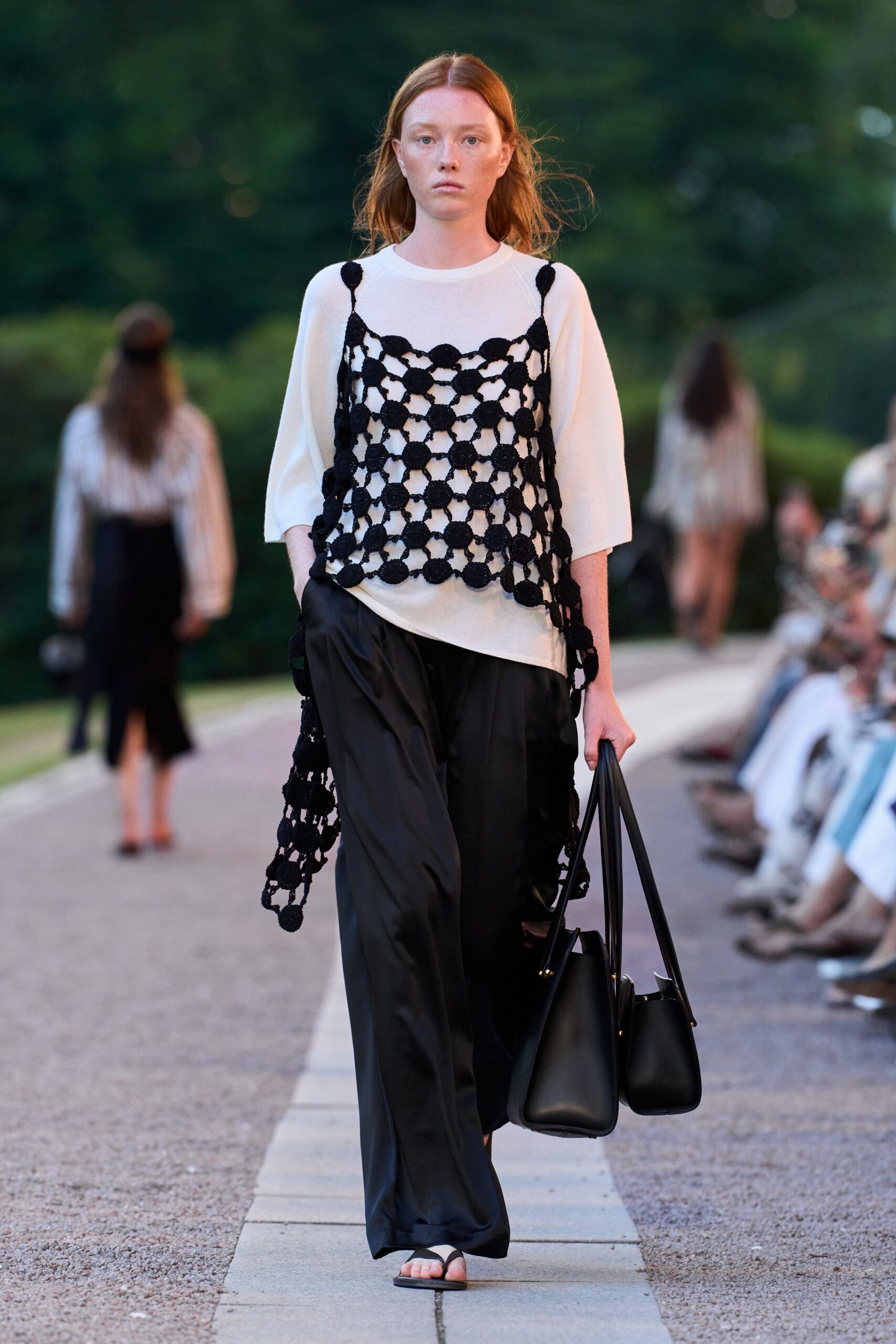 black cotton fitted straight-leg pants