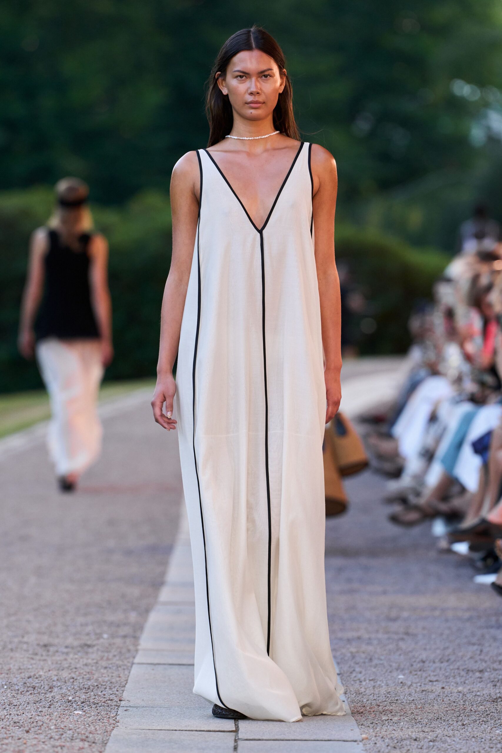 white silk sleeveless maxi dress