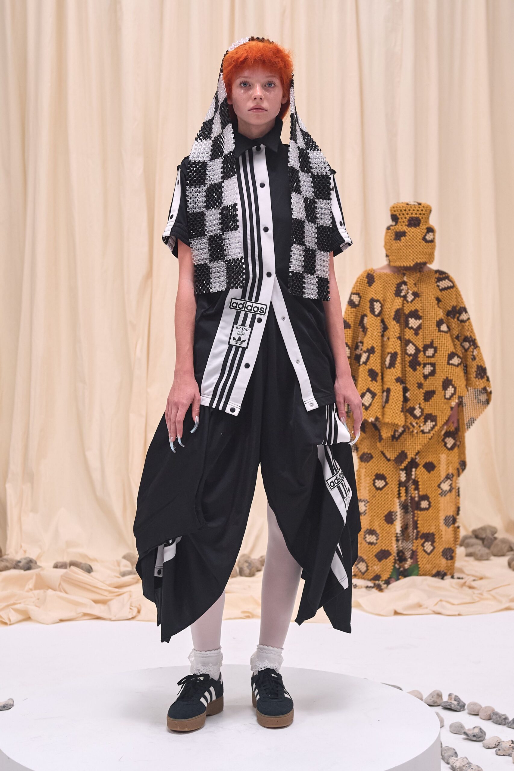 black cotton relaxed wide-leg pants