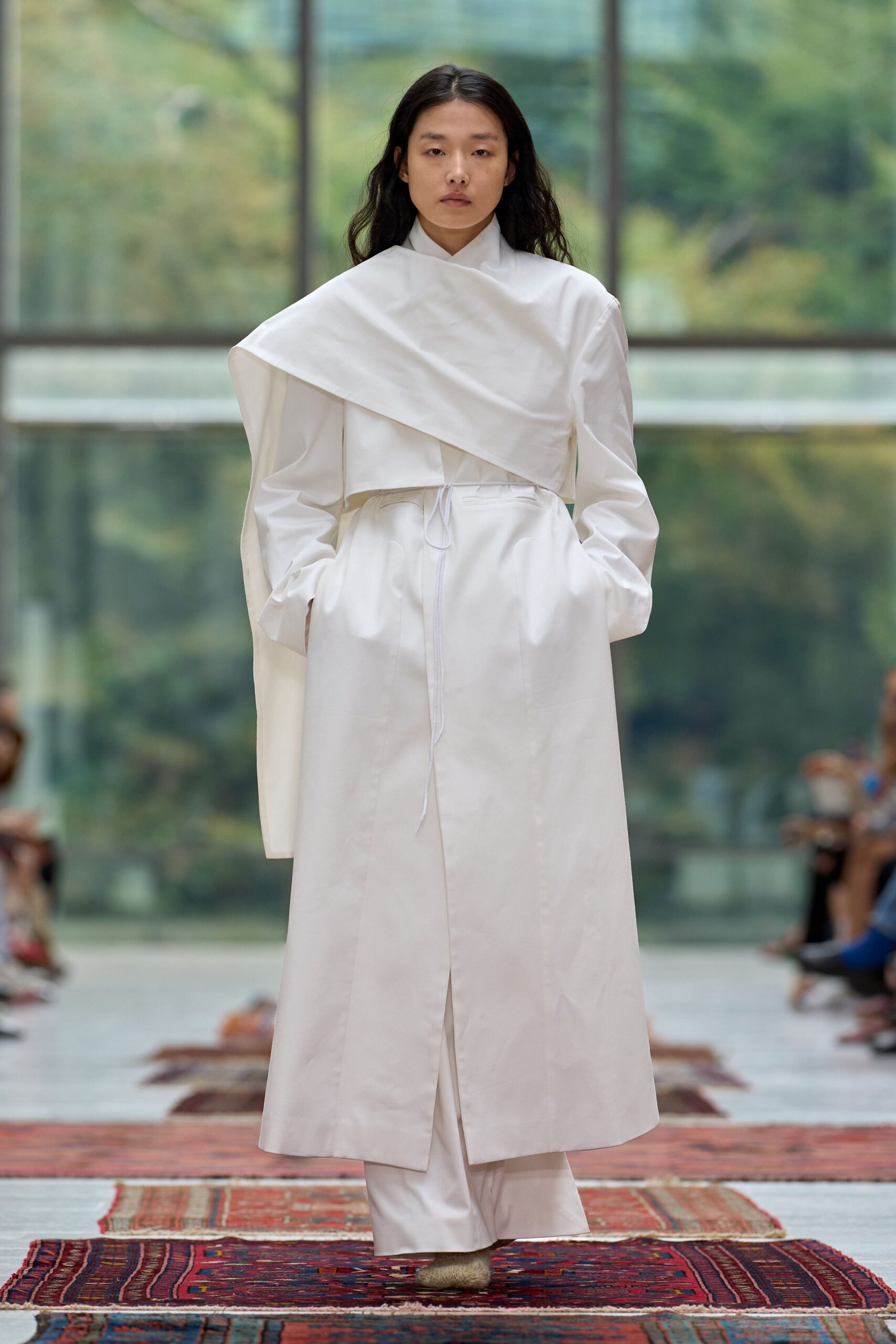 white relaxed asymmetric dress