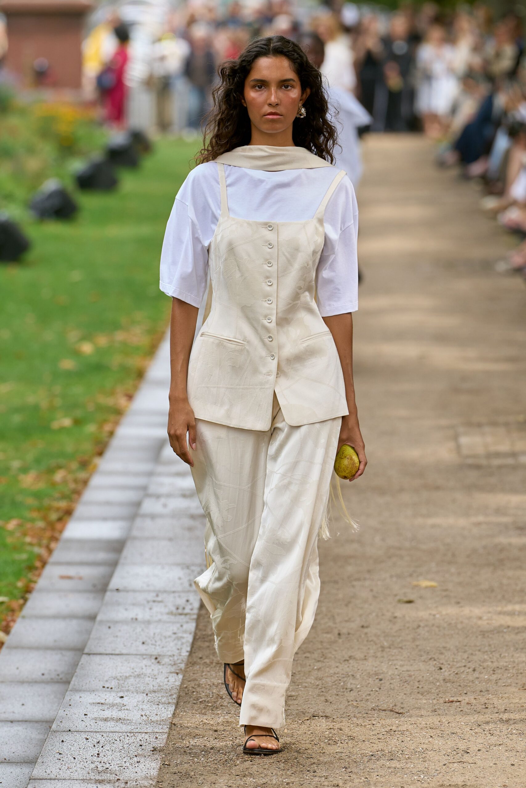white cotton short-sleeve high-neck relaxed top
