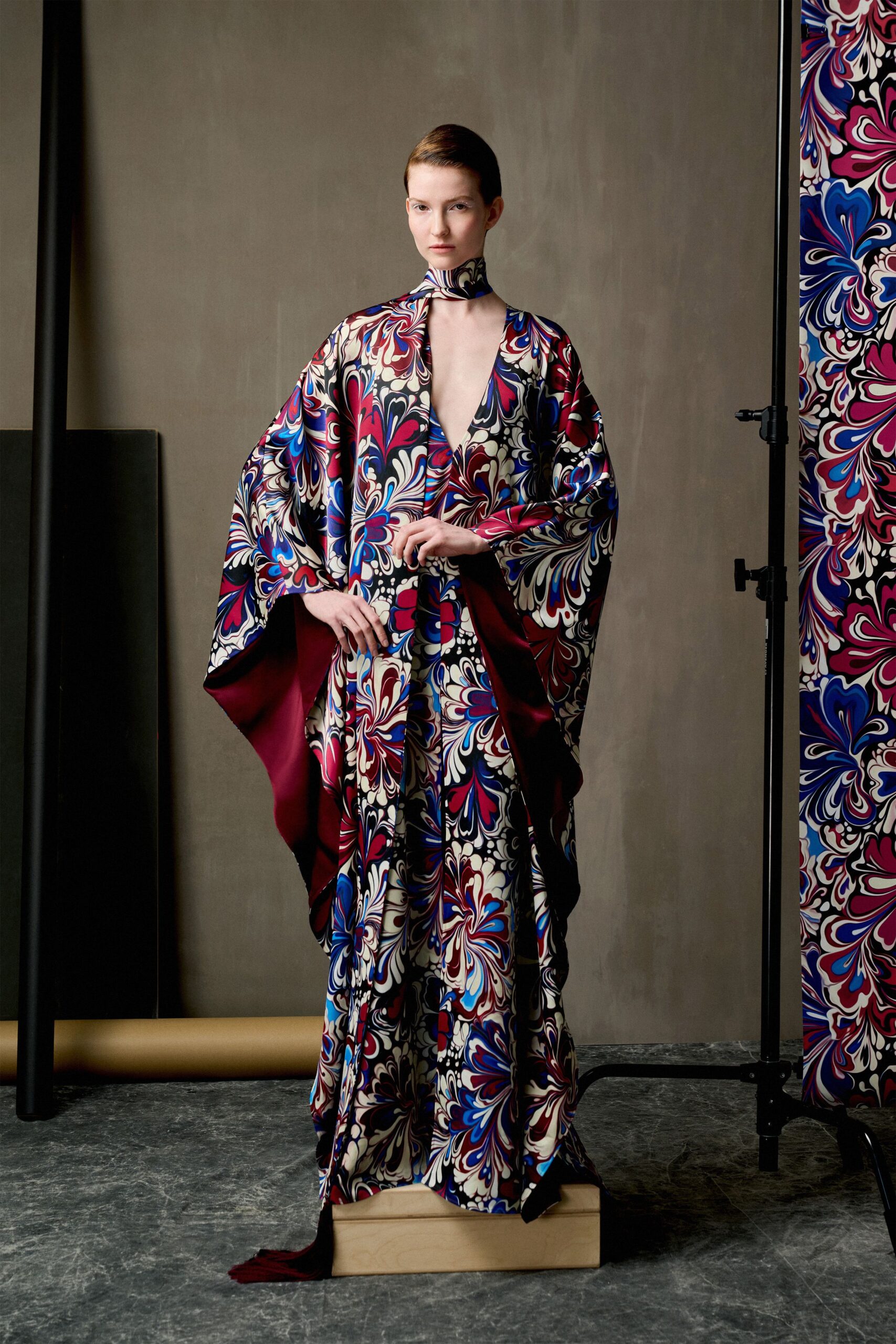 maxi gown with floral print