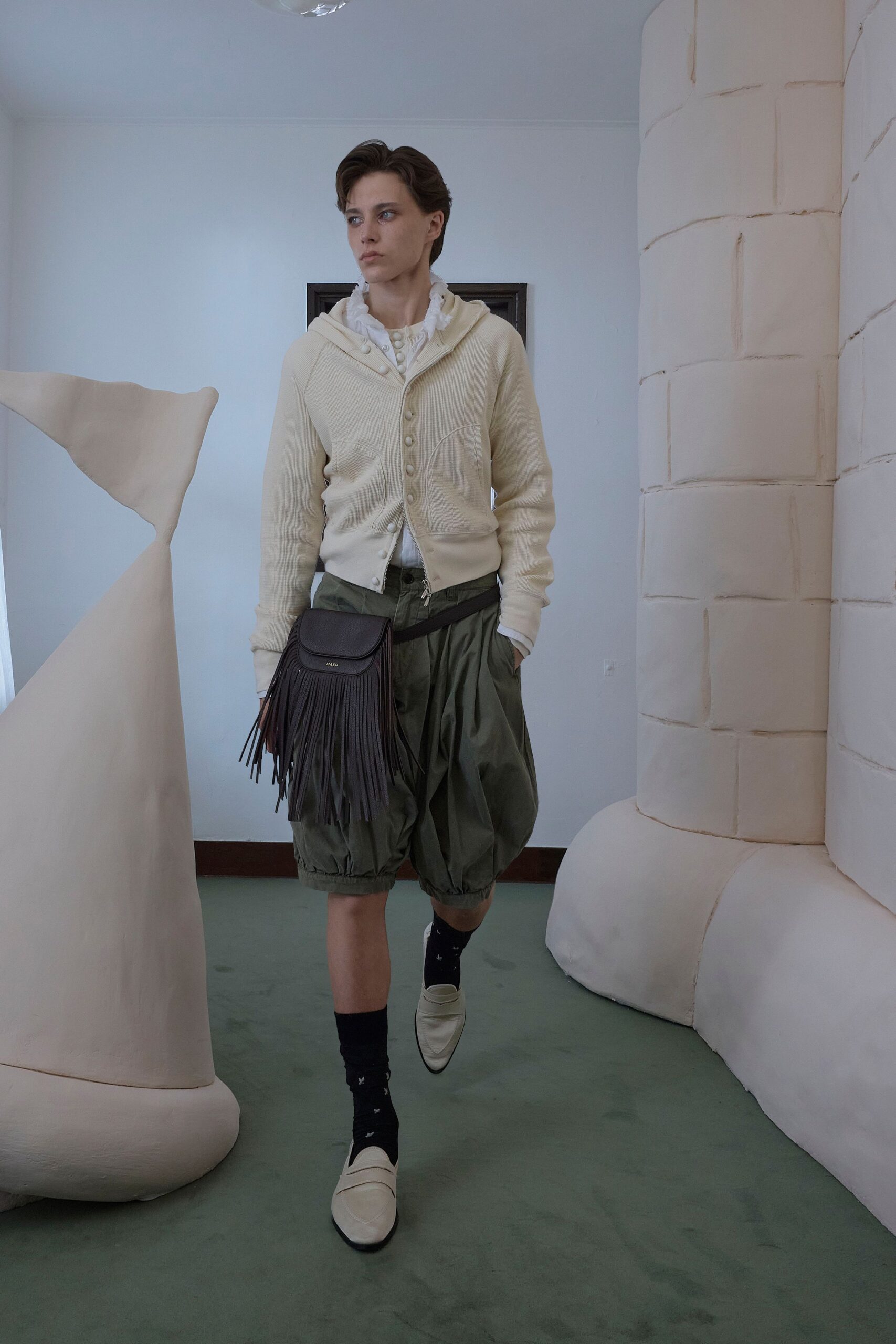 beige leather shoes