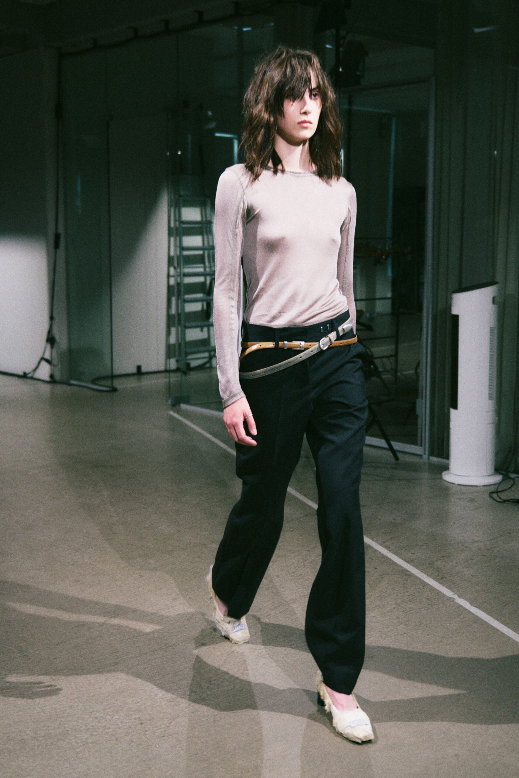 black cotton relaxed wide-leg pants