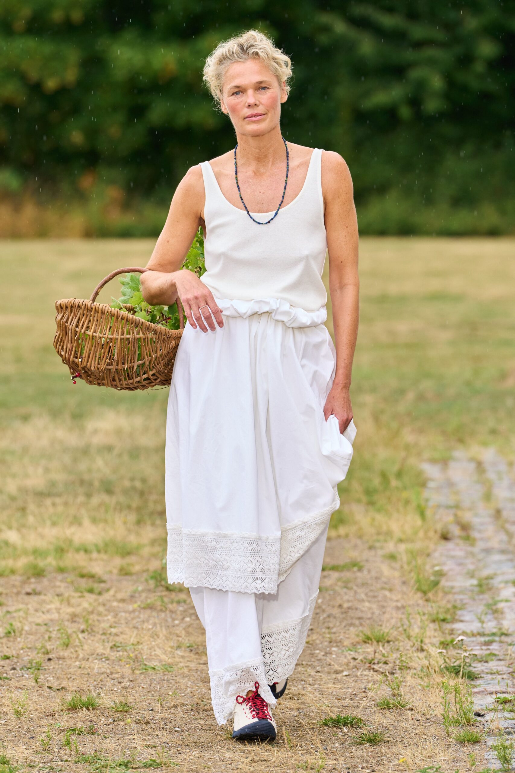 white cotton relaxed wide-leg pants