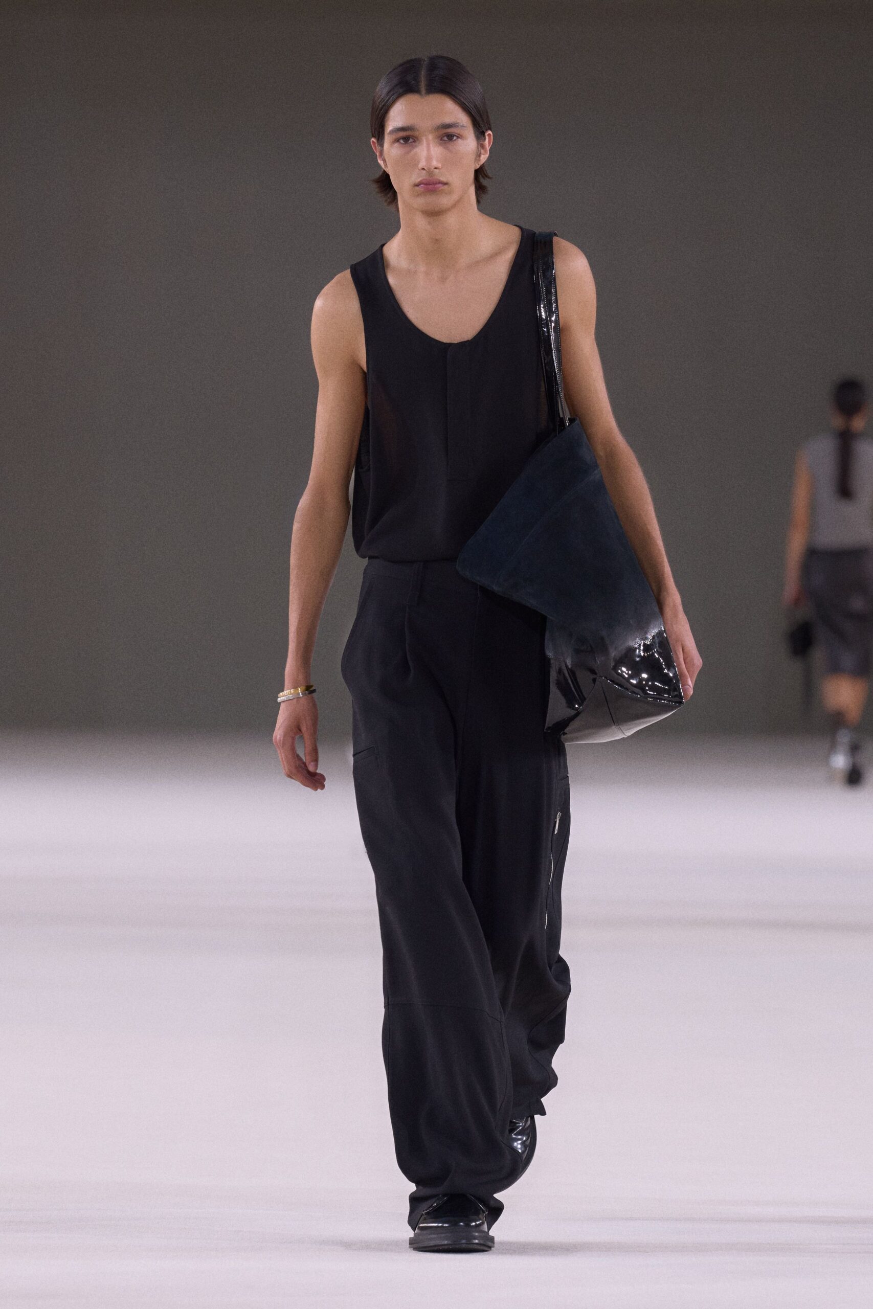 black unknown relaxed wide-leg cargo pants