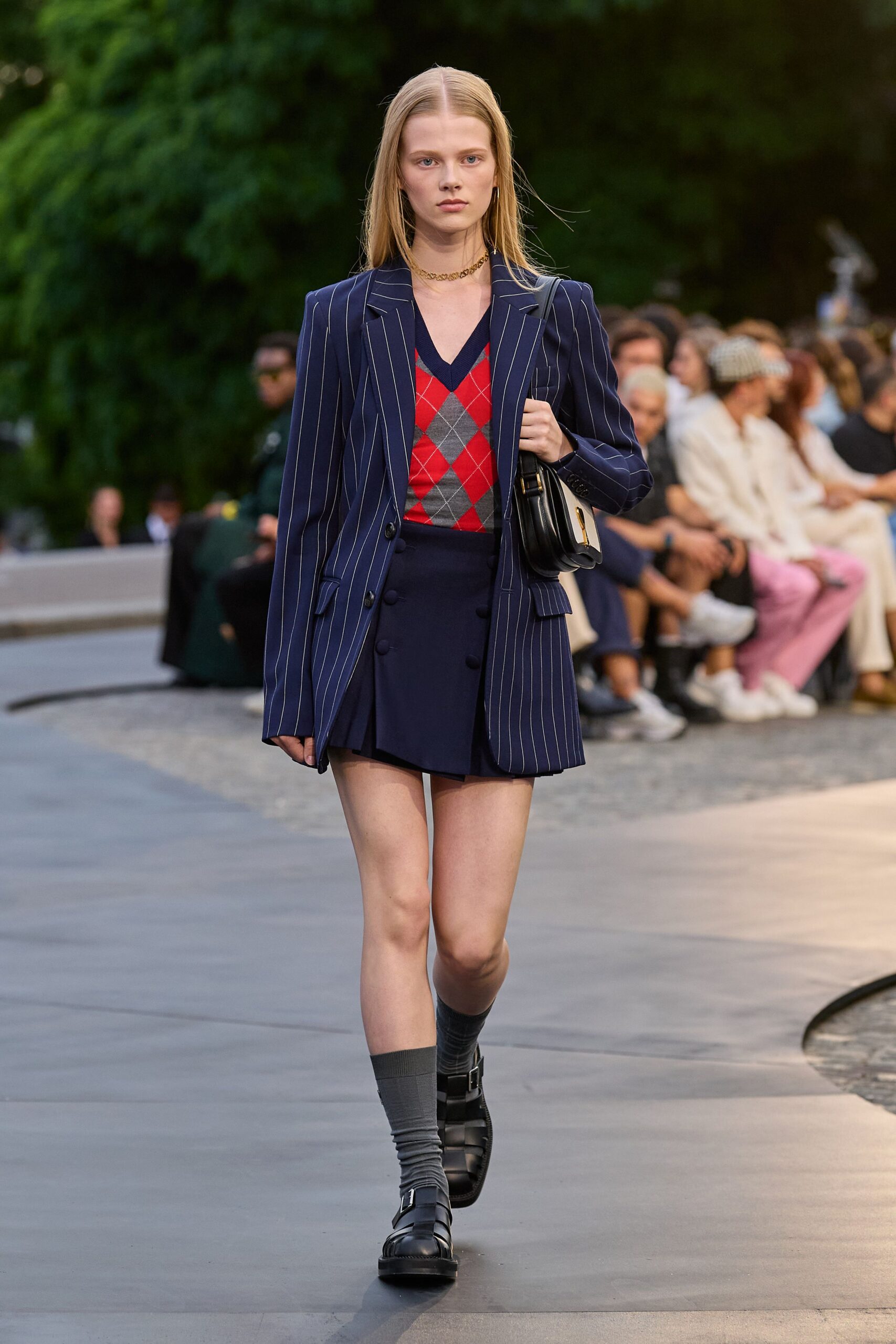blue unknown long-sleeve collared tailored pinstriped buttoned blazer