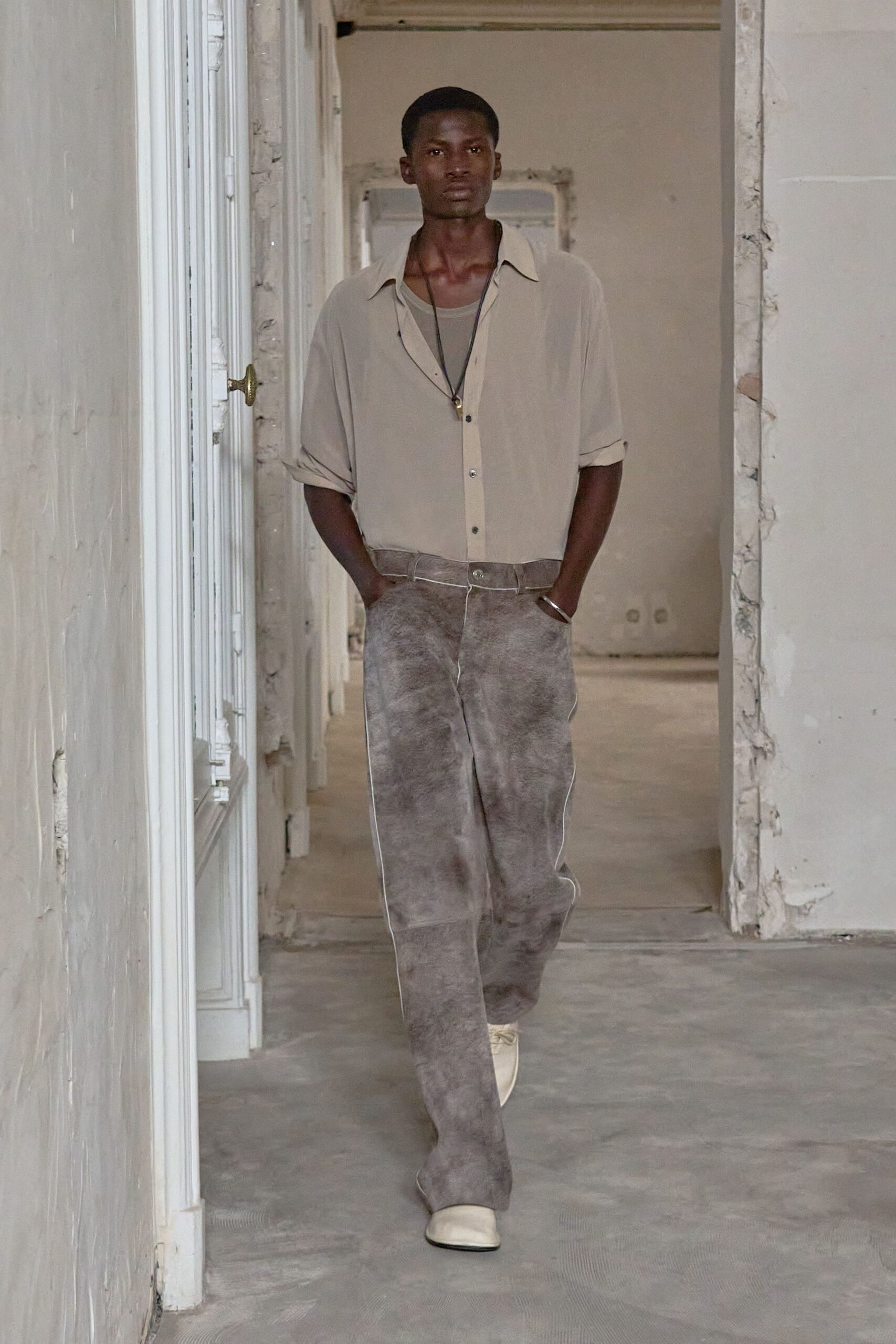 suede belted trousers