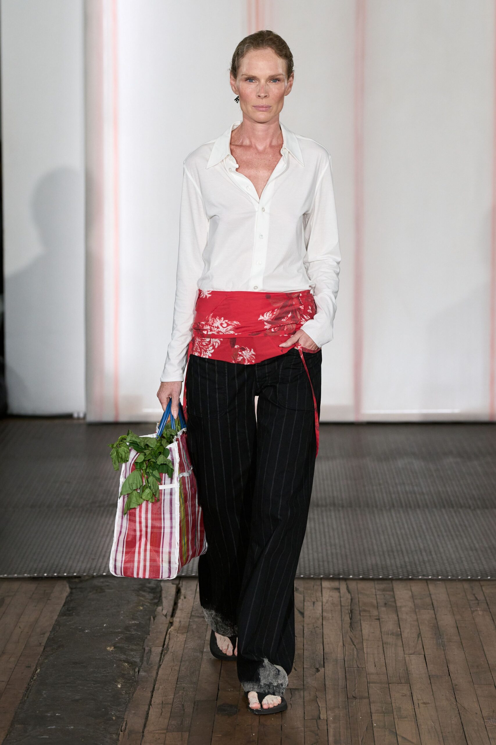 white button-front shirt