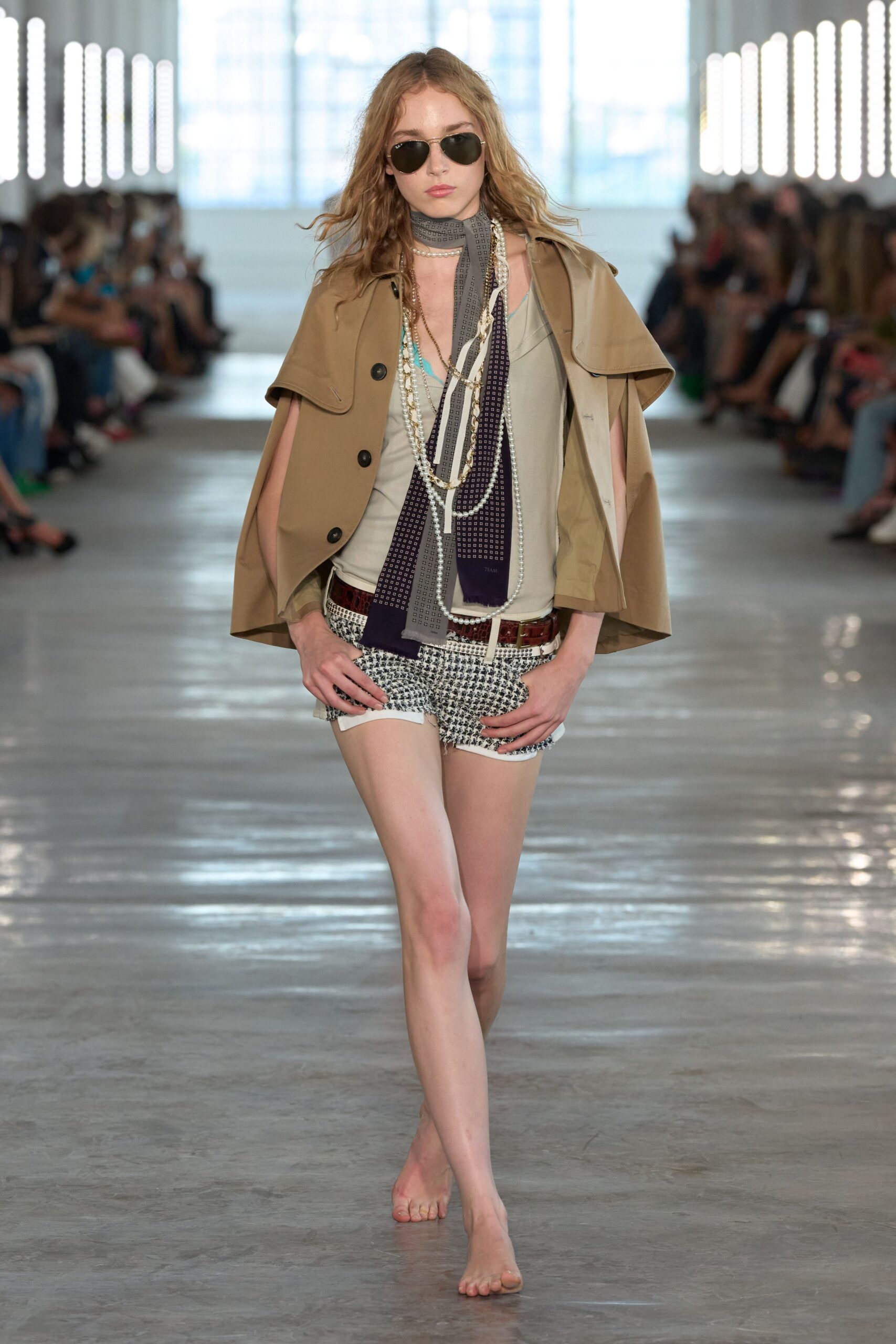 beige trench cape