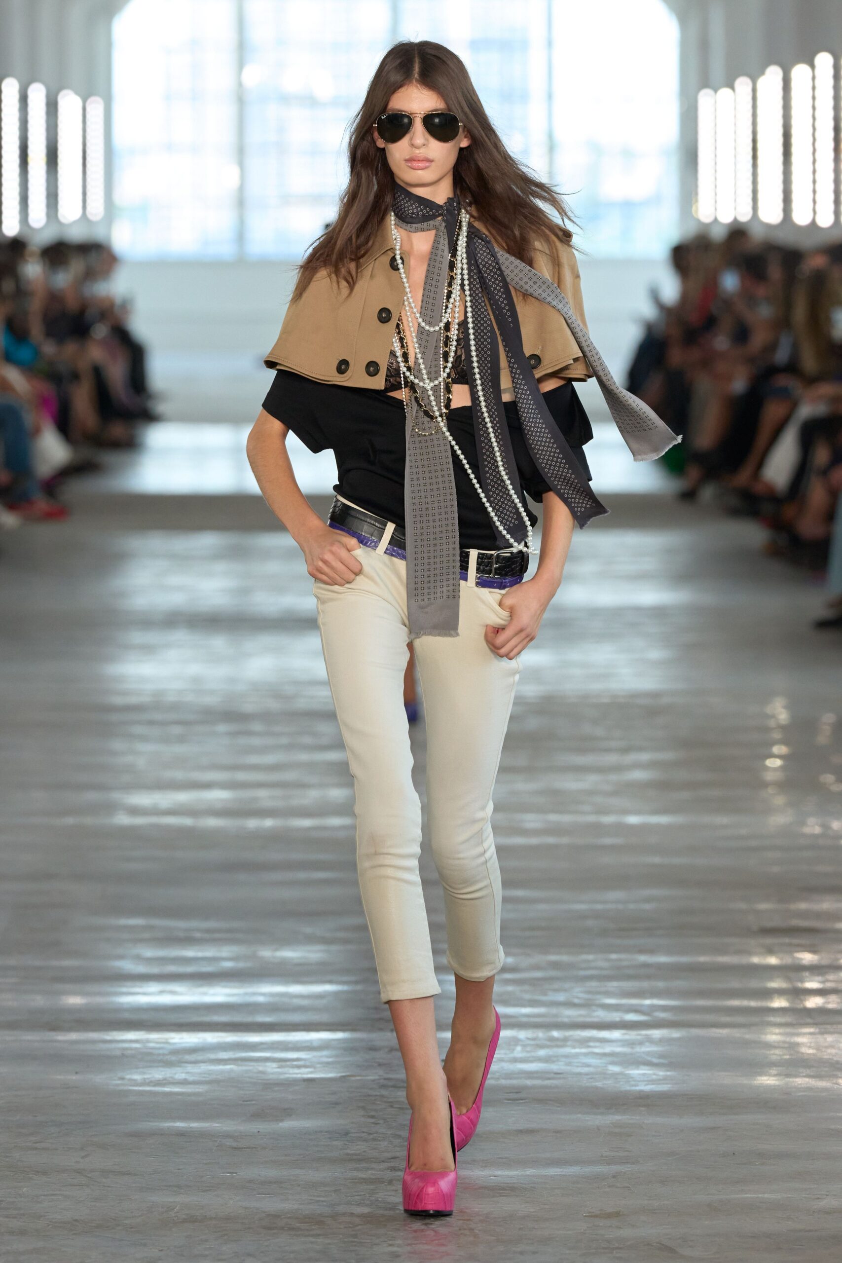 cropped beige capelet jacket