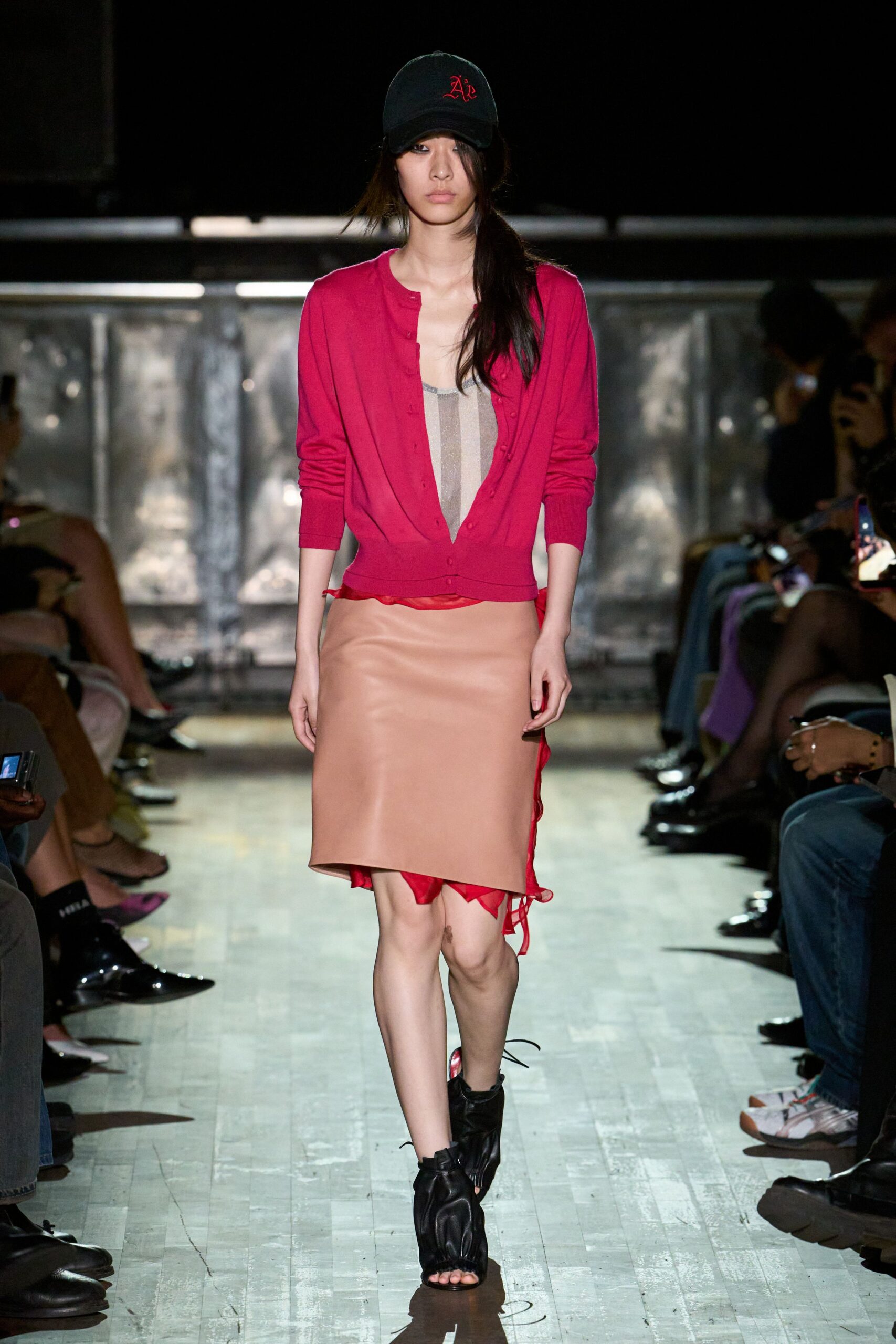 pink cropped cardigan