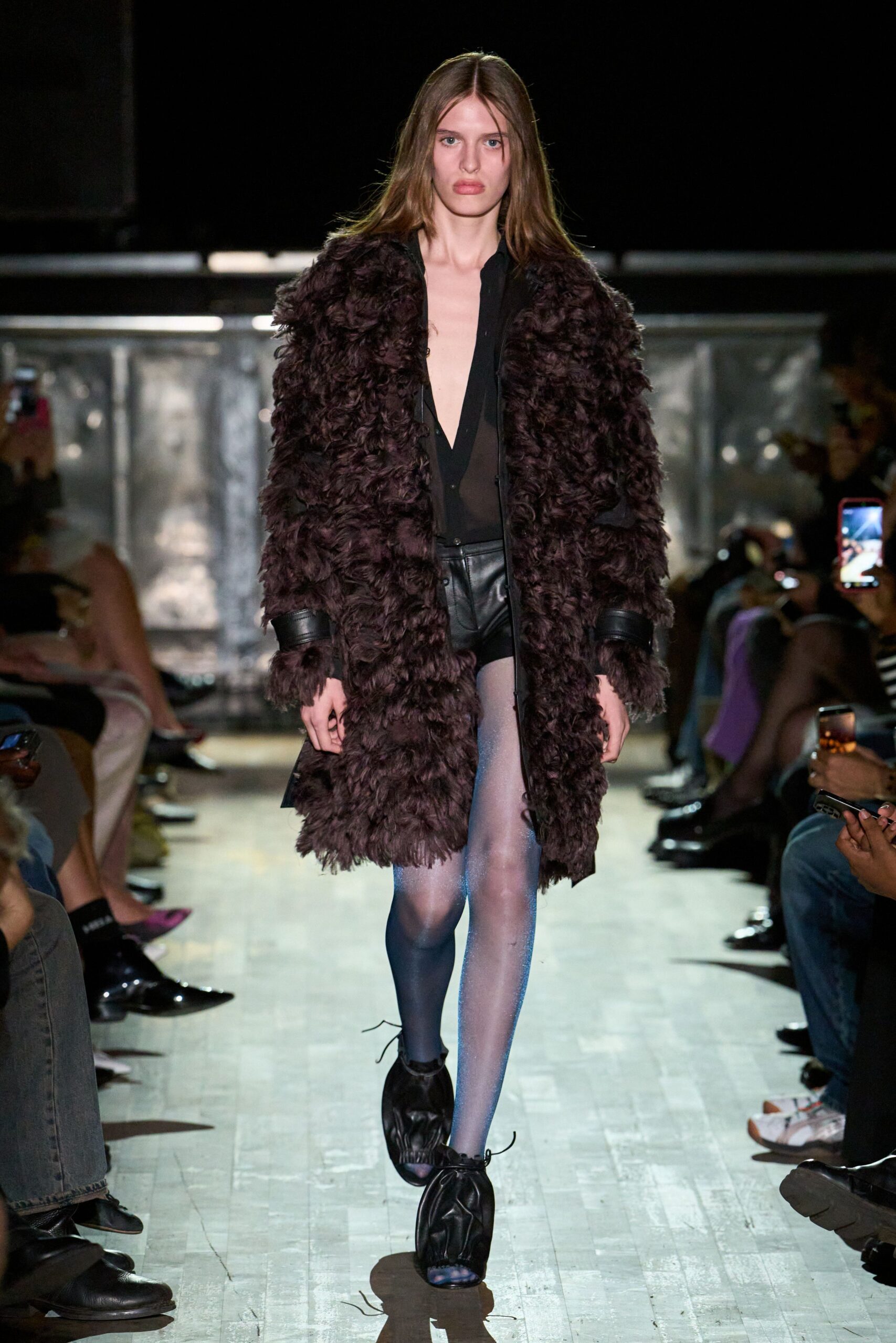 shaggy shearling coat