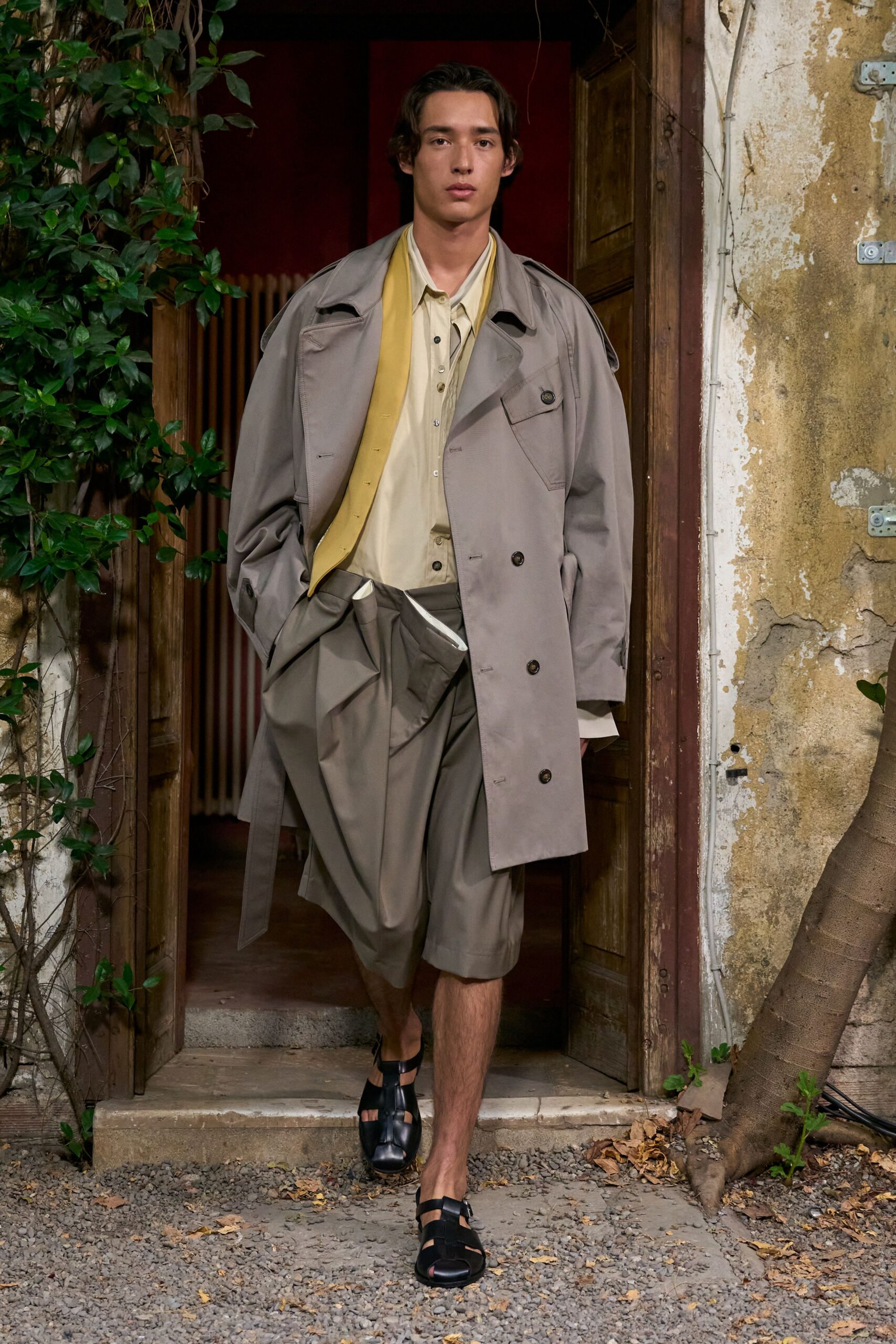 oversized double-breasted trench coat