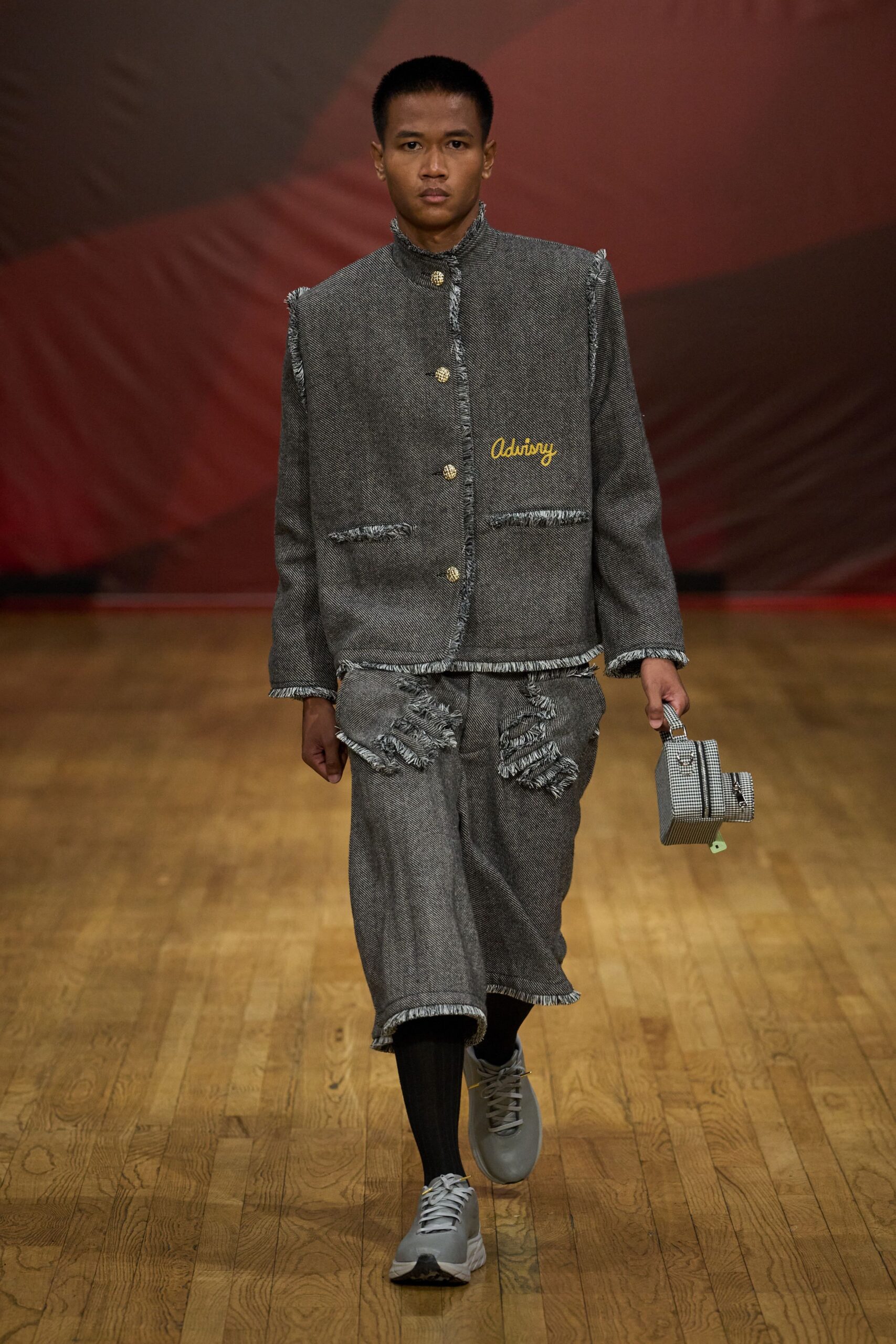 frayed tweed jacket and skirt set