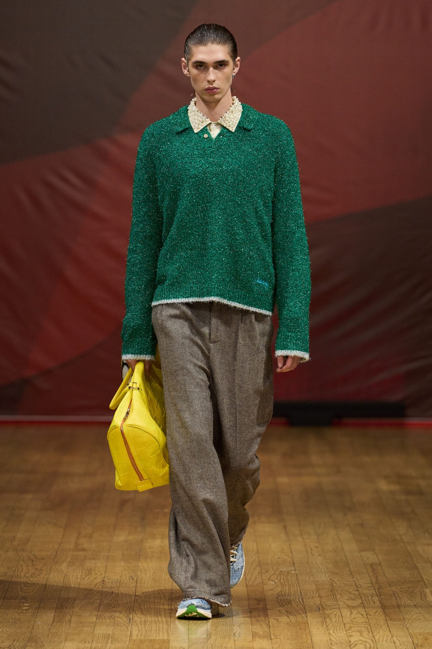 green sparkle knit sweater