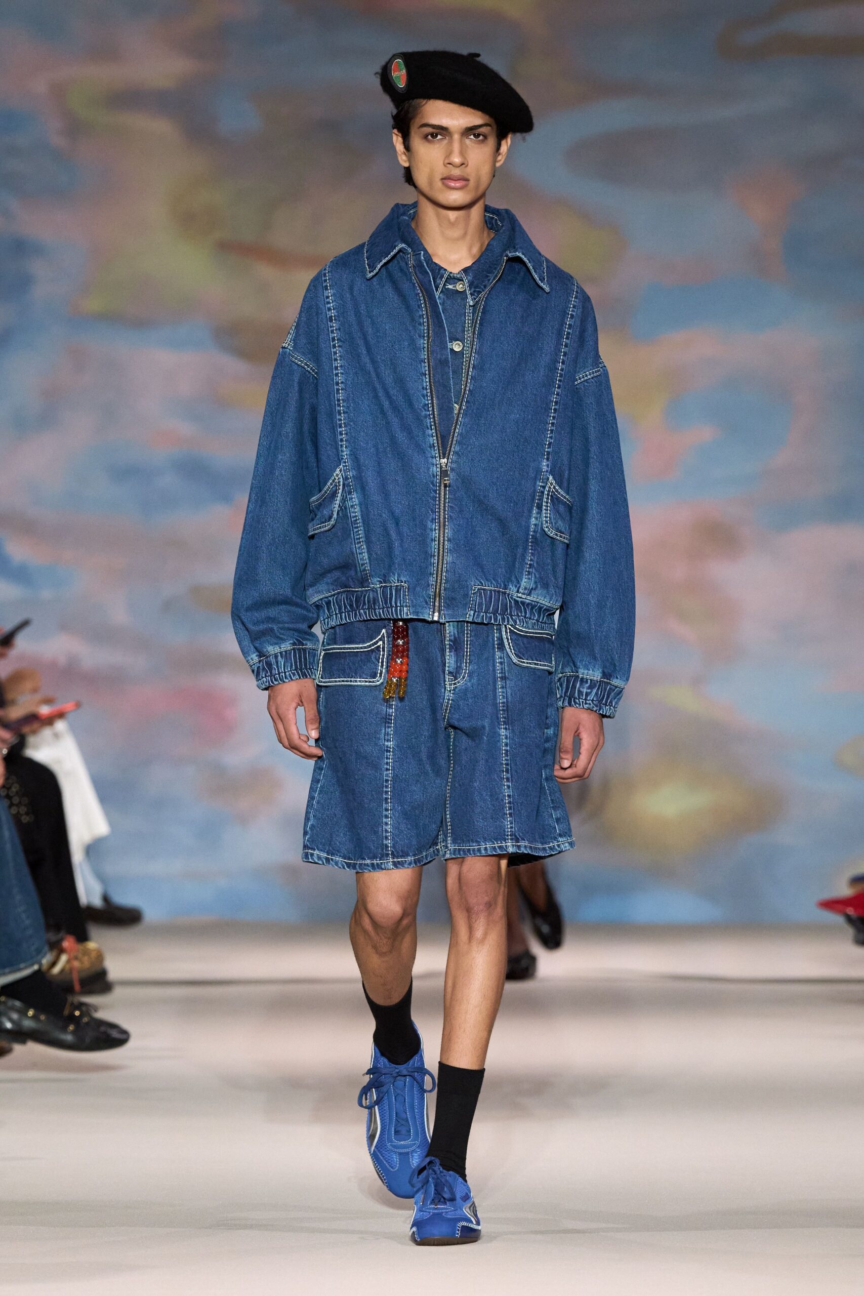 oversized denim bomber jacket