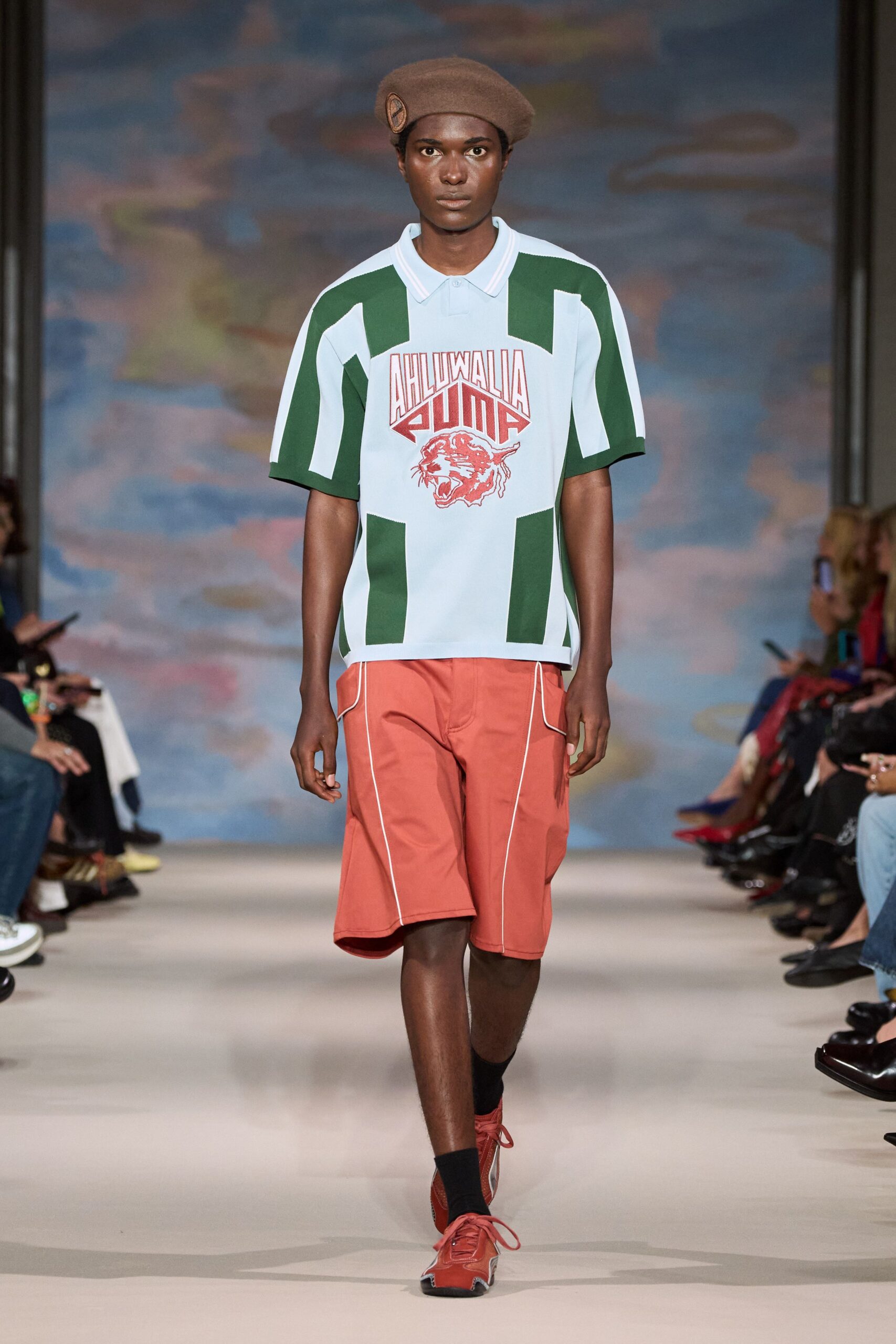 graphic color-block polo shirt