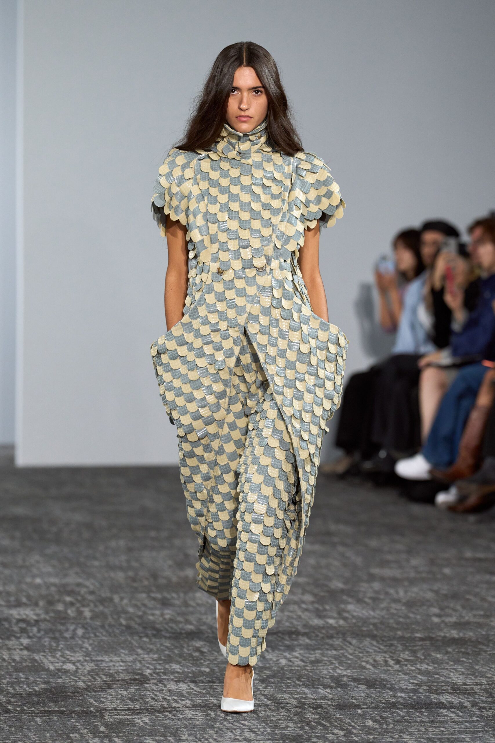 scale appliqué high-neck jumpsuit