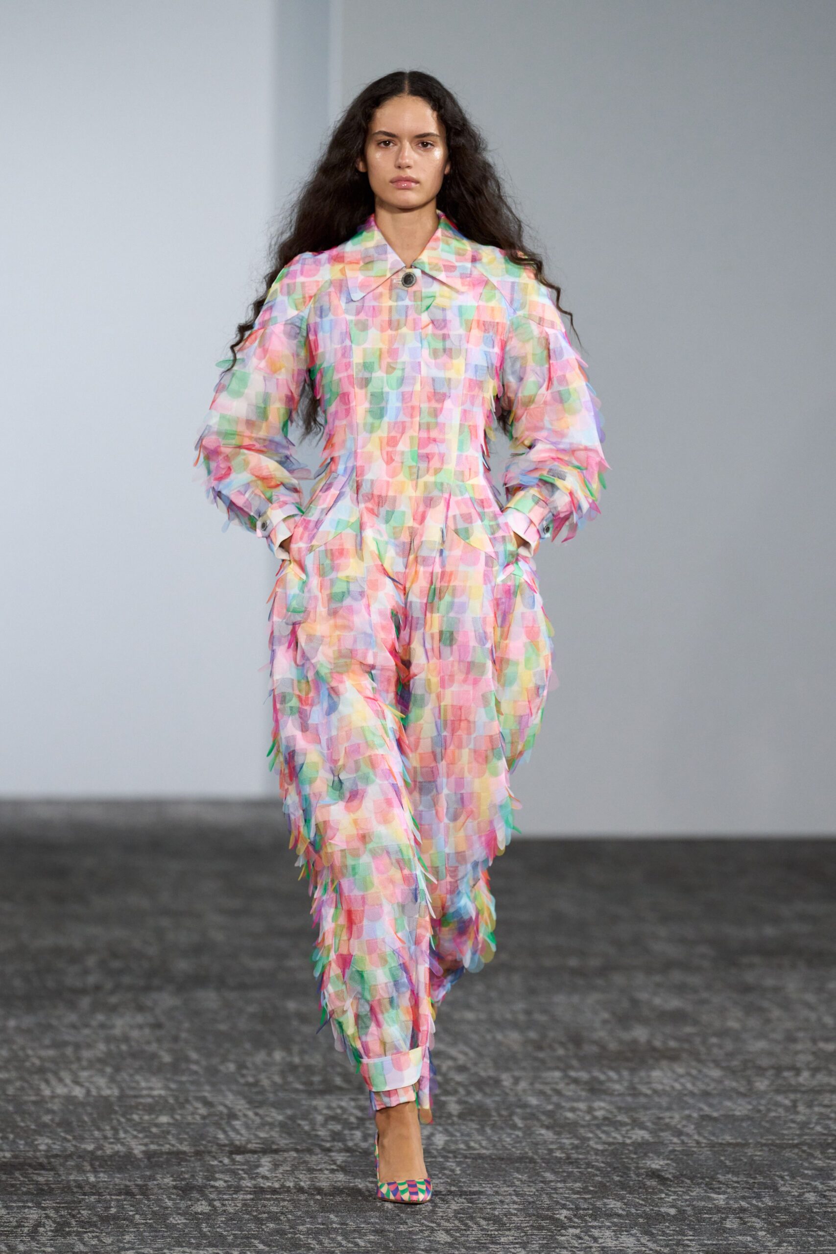 sheer pastel printed jumpsuit