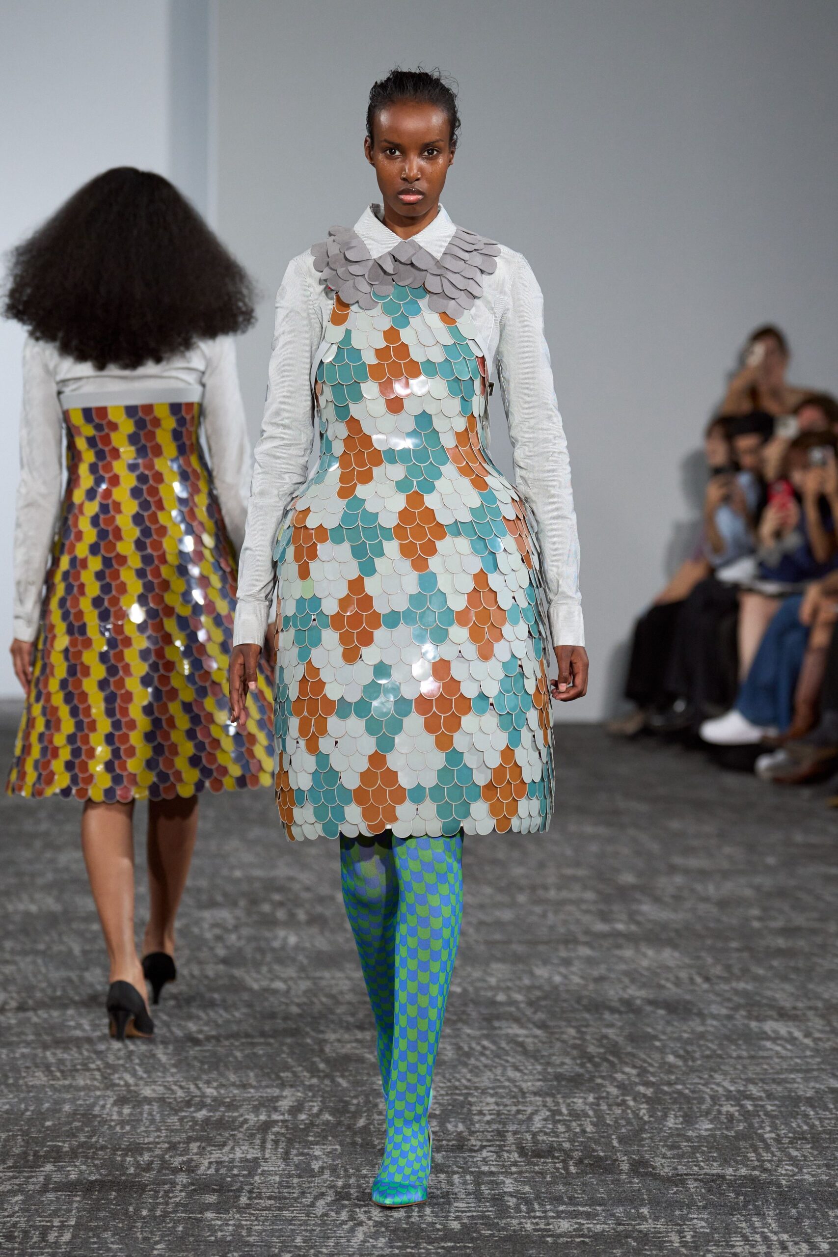 white unknown collared long-sleeve striped shirt