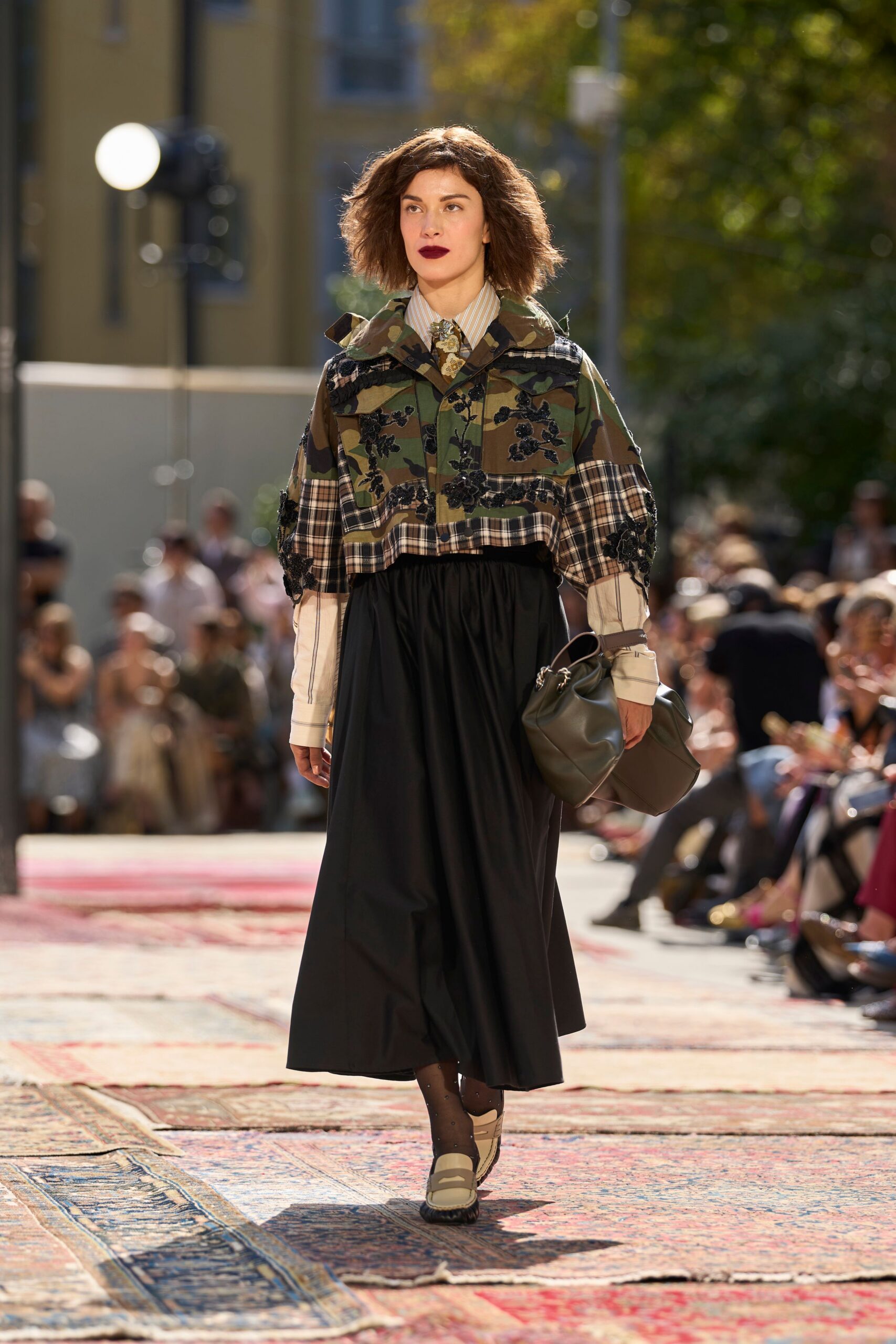 camouflage patchwork cropped jacket