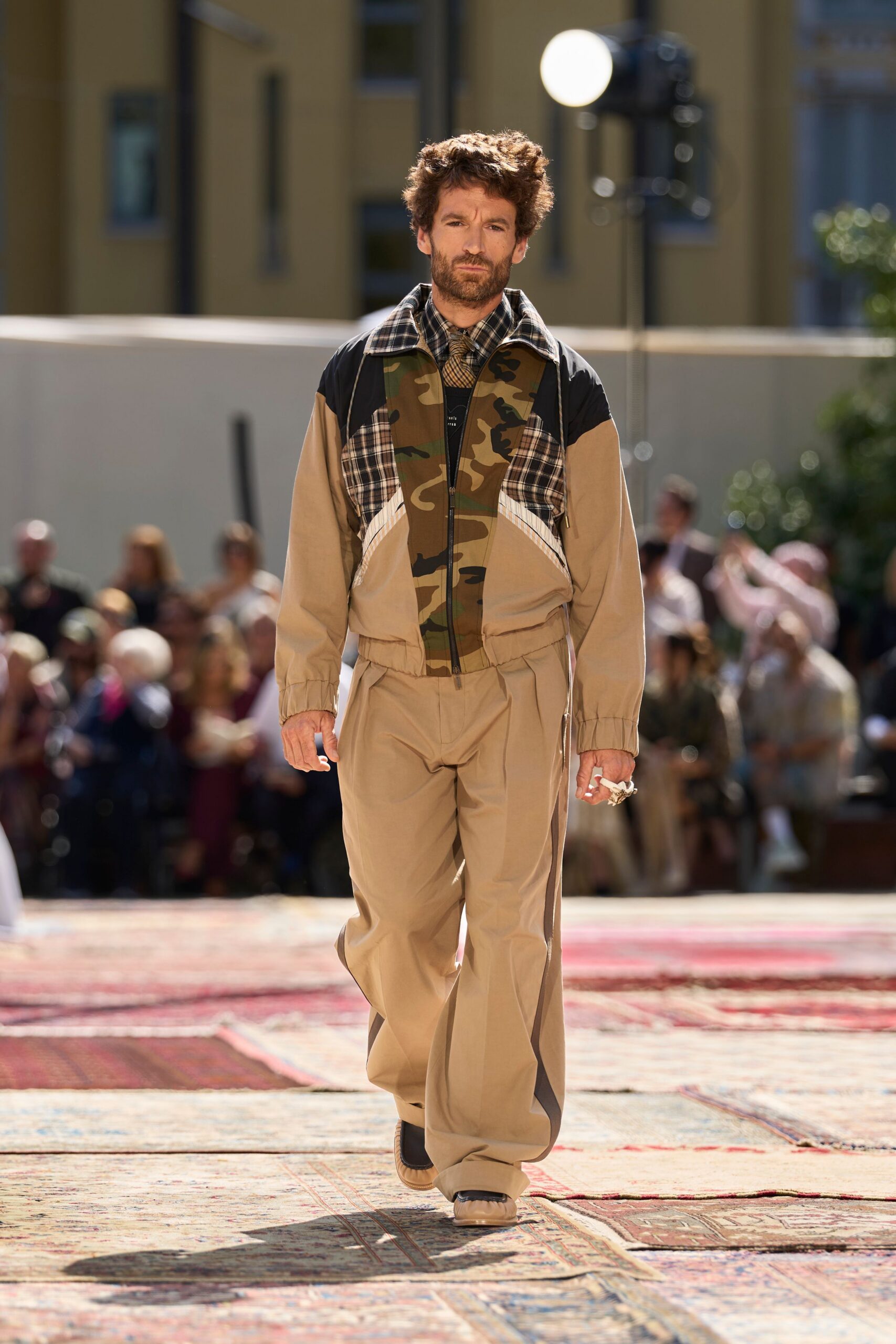 camouflage patchwork cropped windbreaker