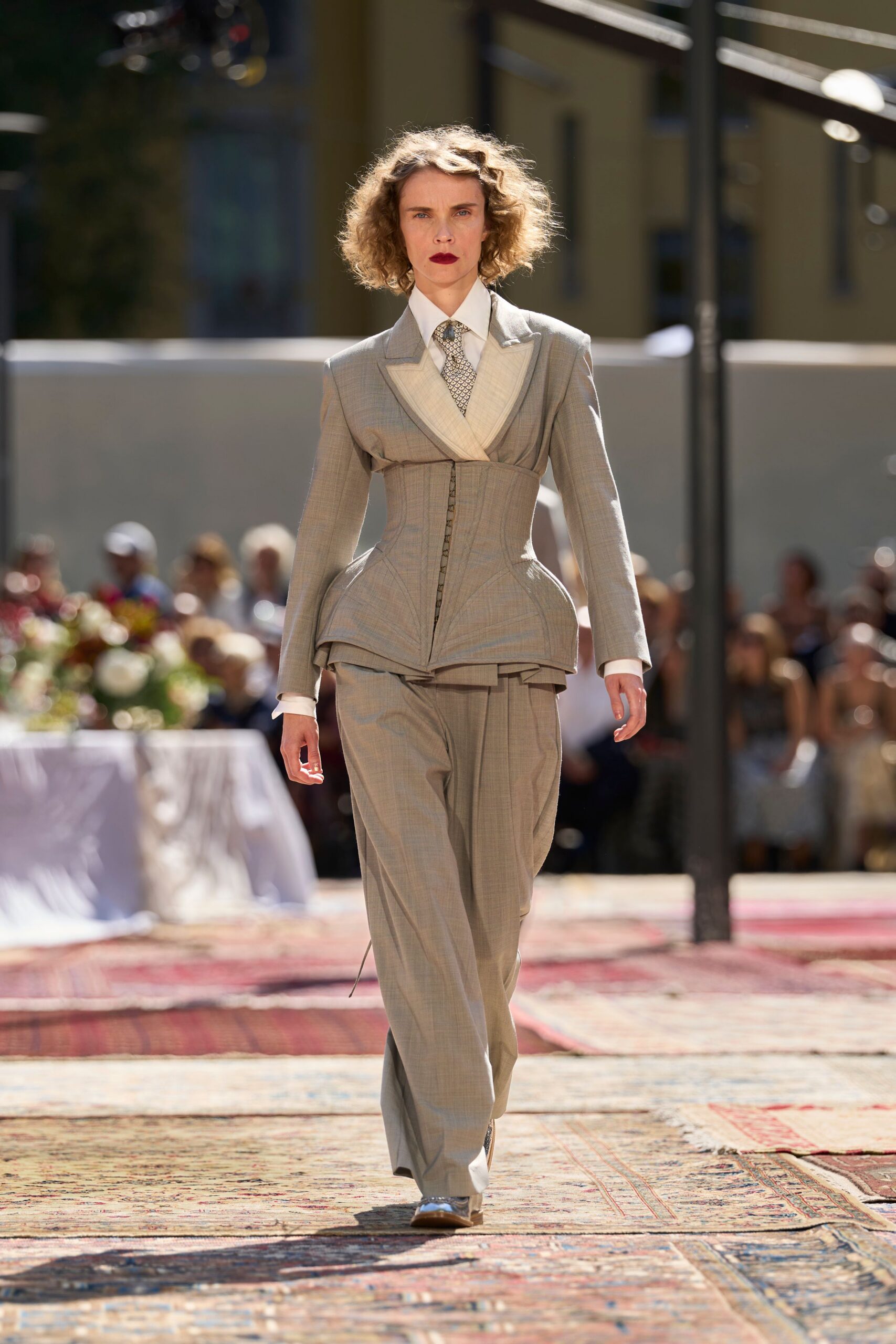 corseted peplum blazer