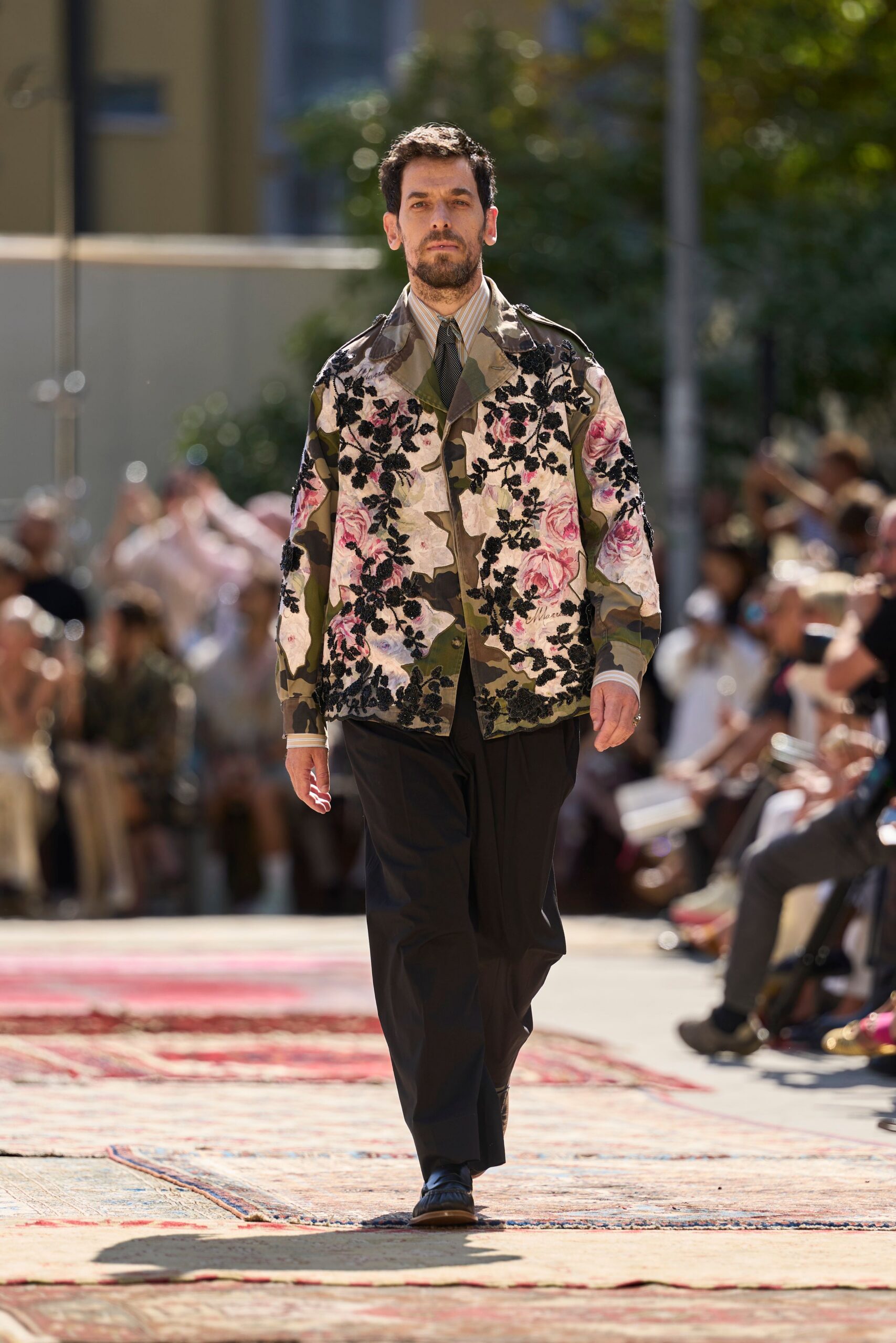 camouflage floral embellished jacket