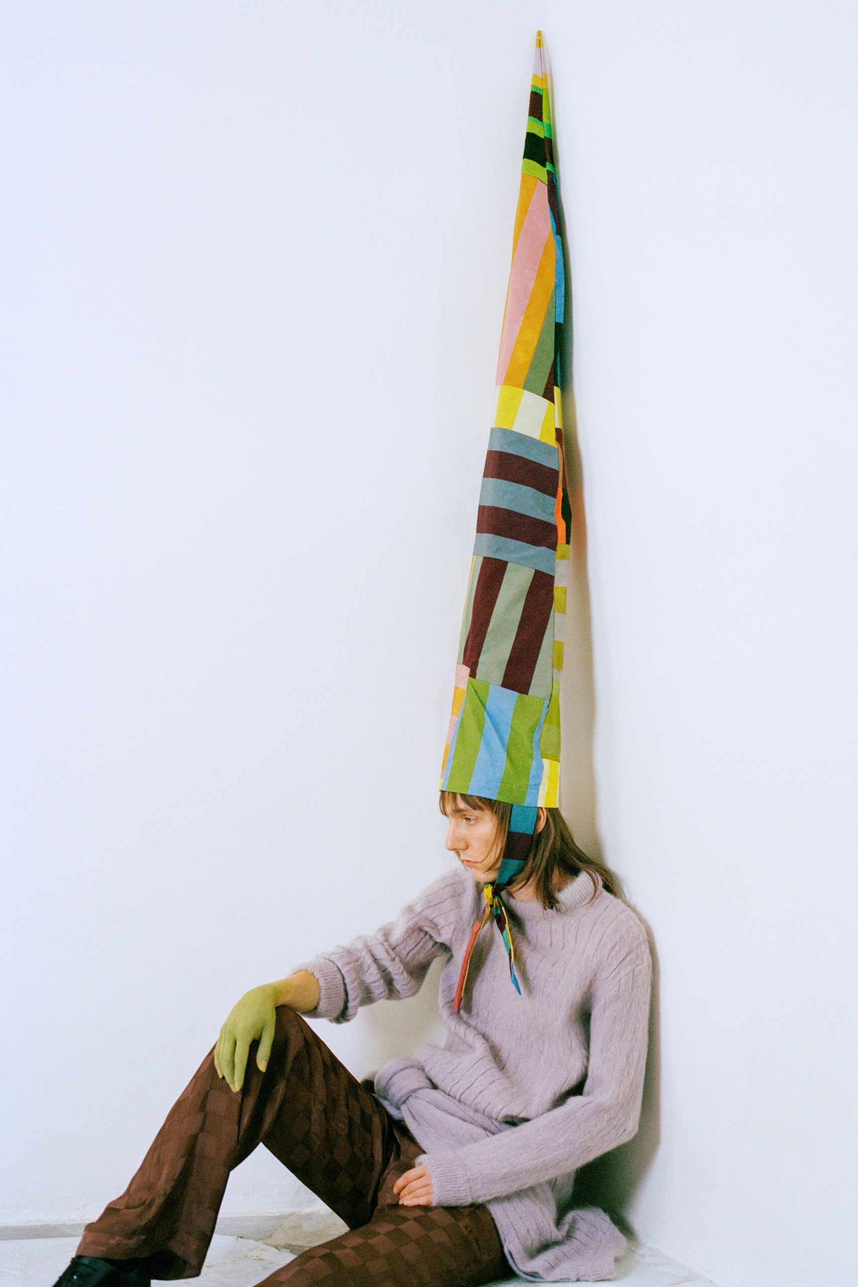 tall printed cone hat