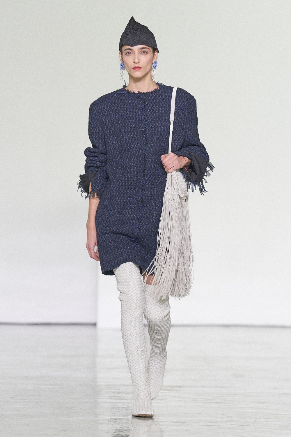 blue knit tunic sweater dress