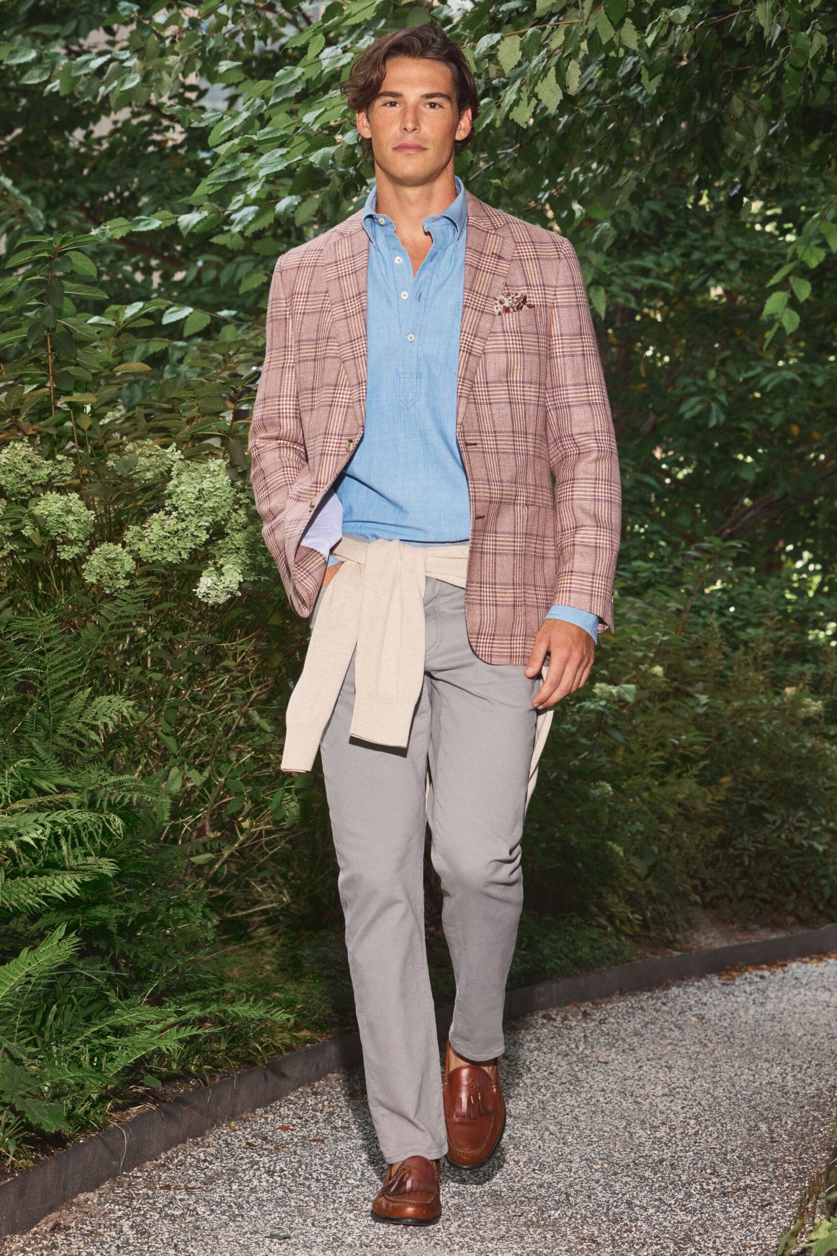 checked tailored blazer