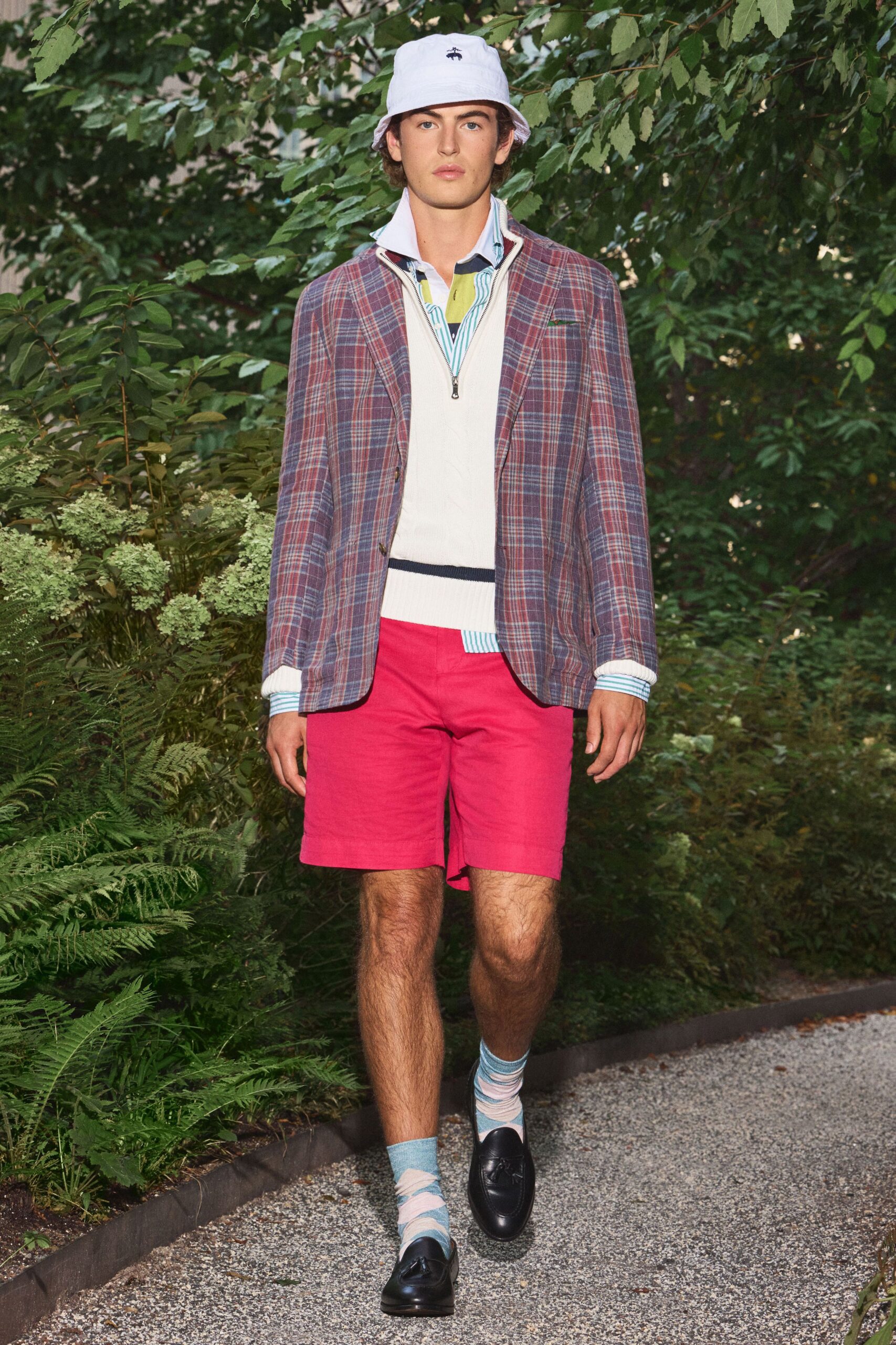 checked tailored blazer