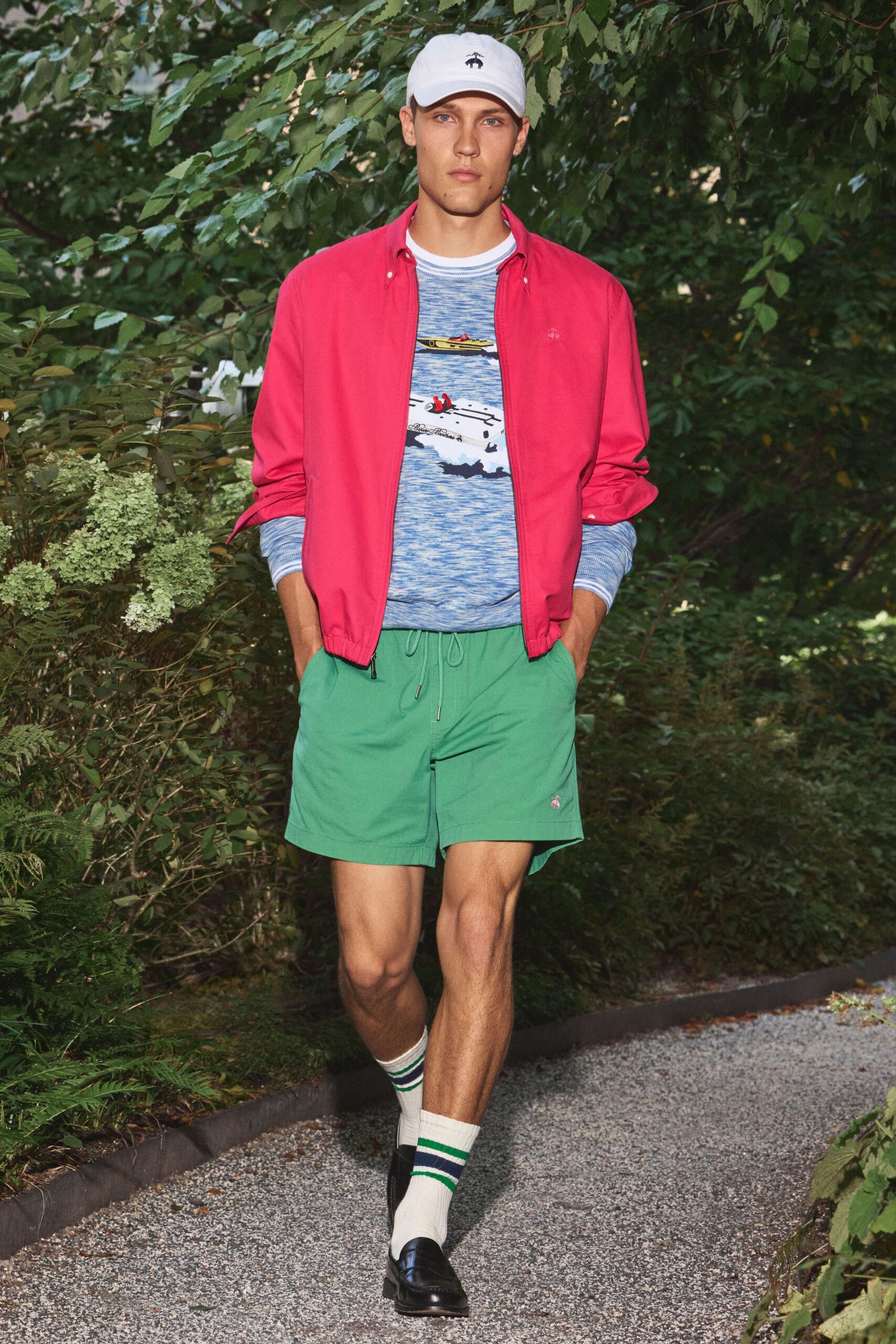 pink zip-front windbreaker jacket
