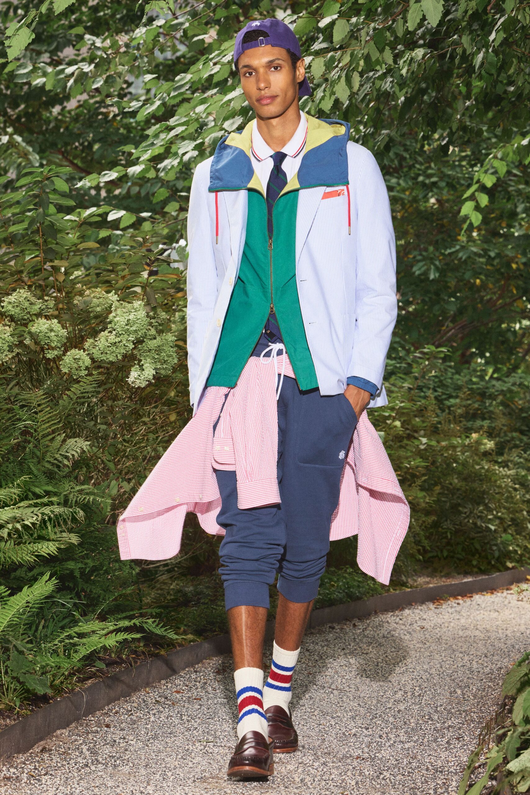white striped seersucker blazer