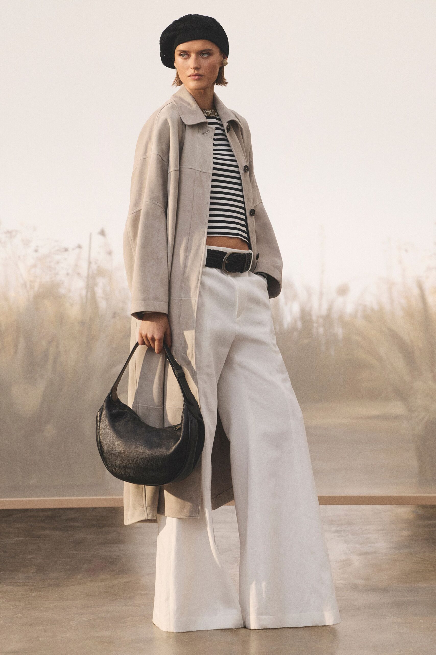 oversized suede duster coat
