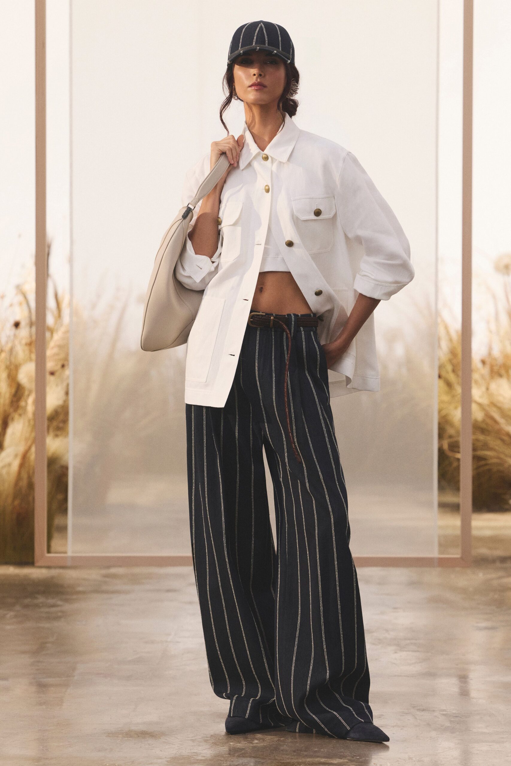 oversized white utility jacket