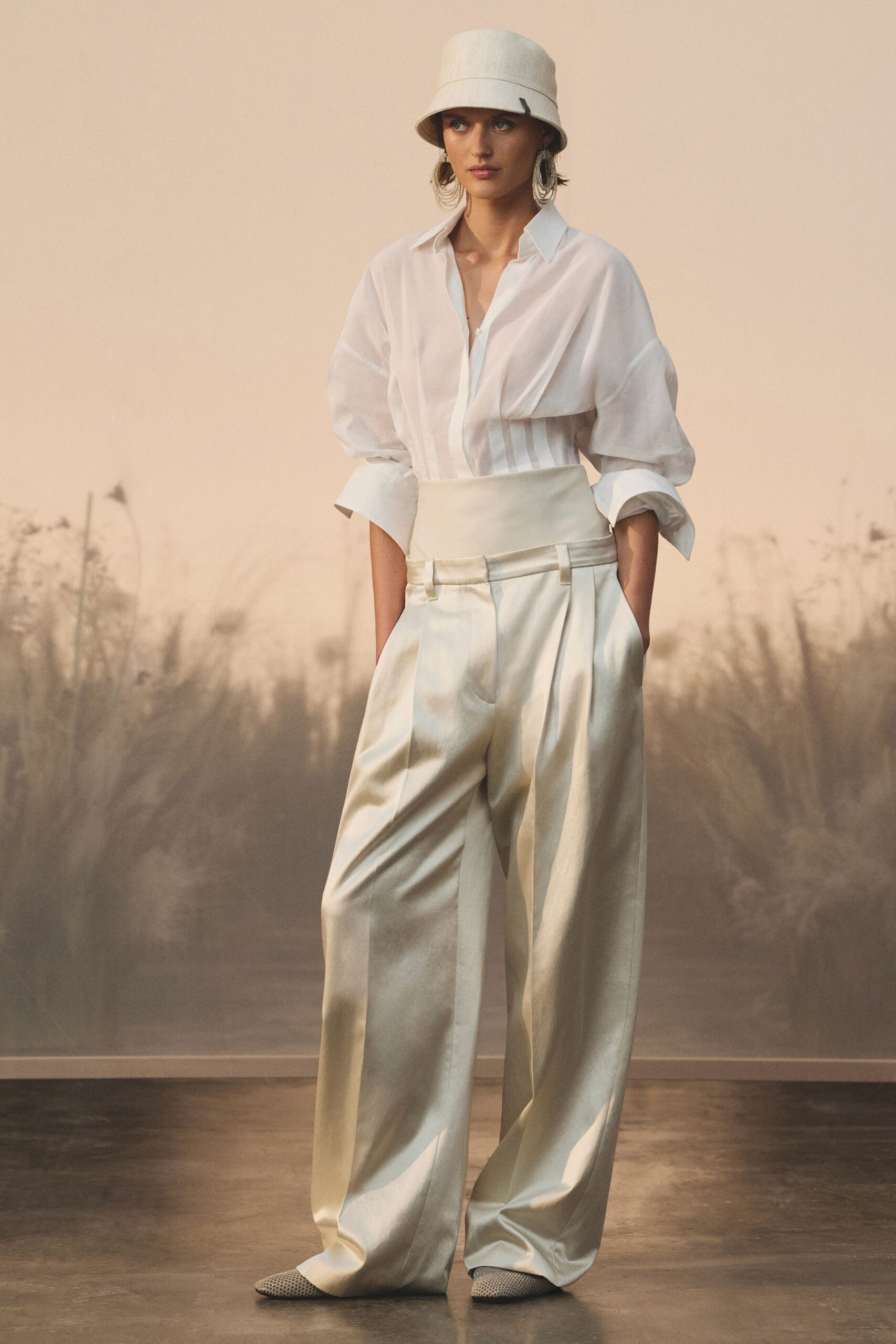 sheer white organza shirt