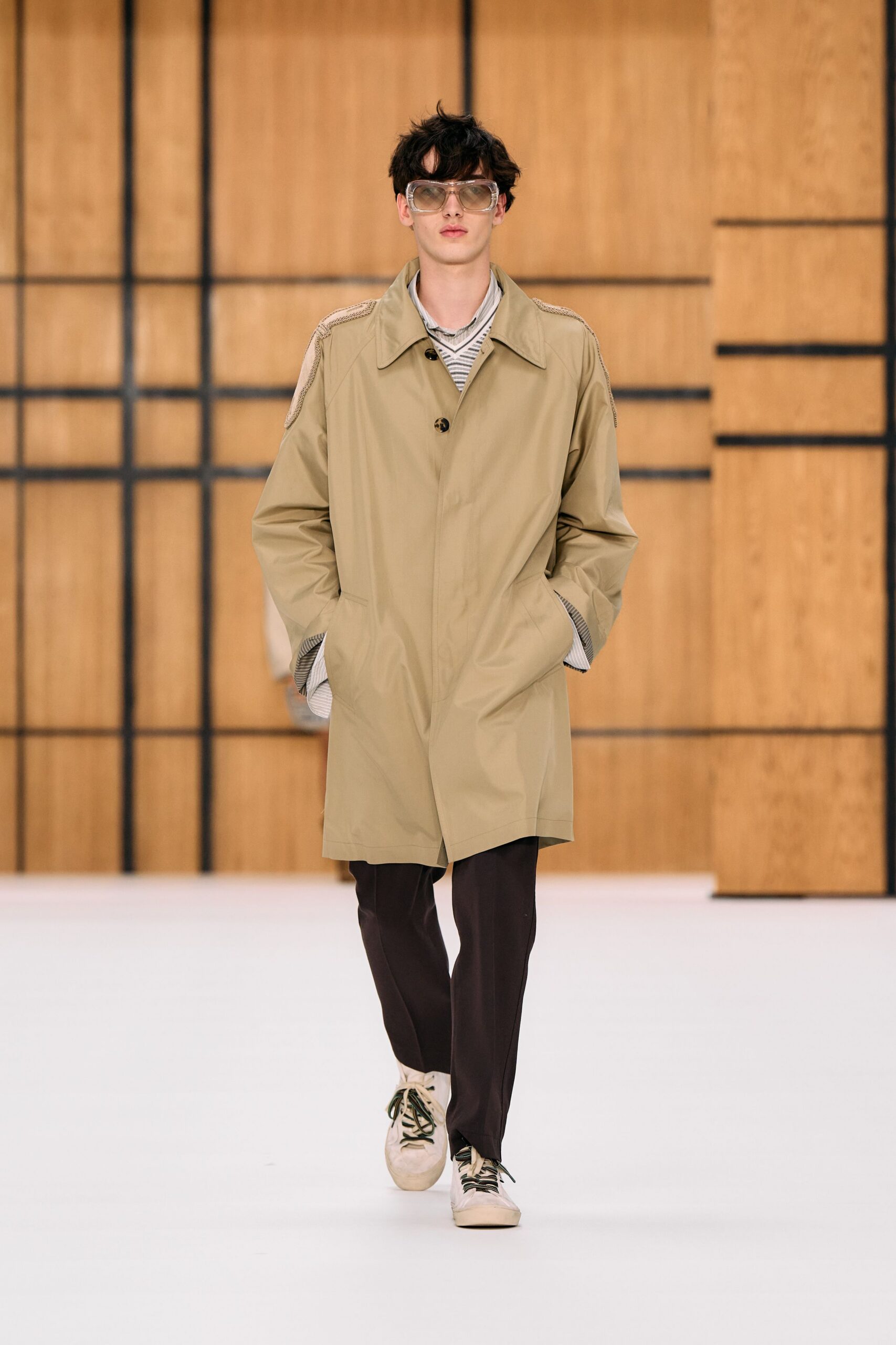 beige car coat