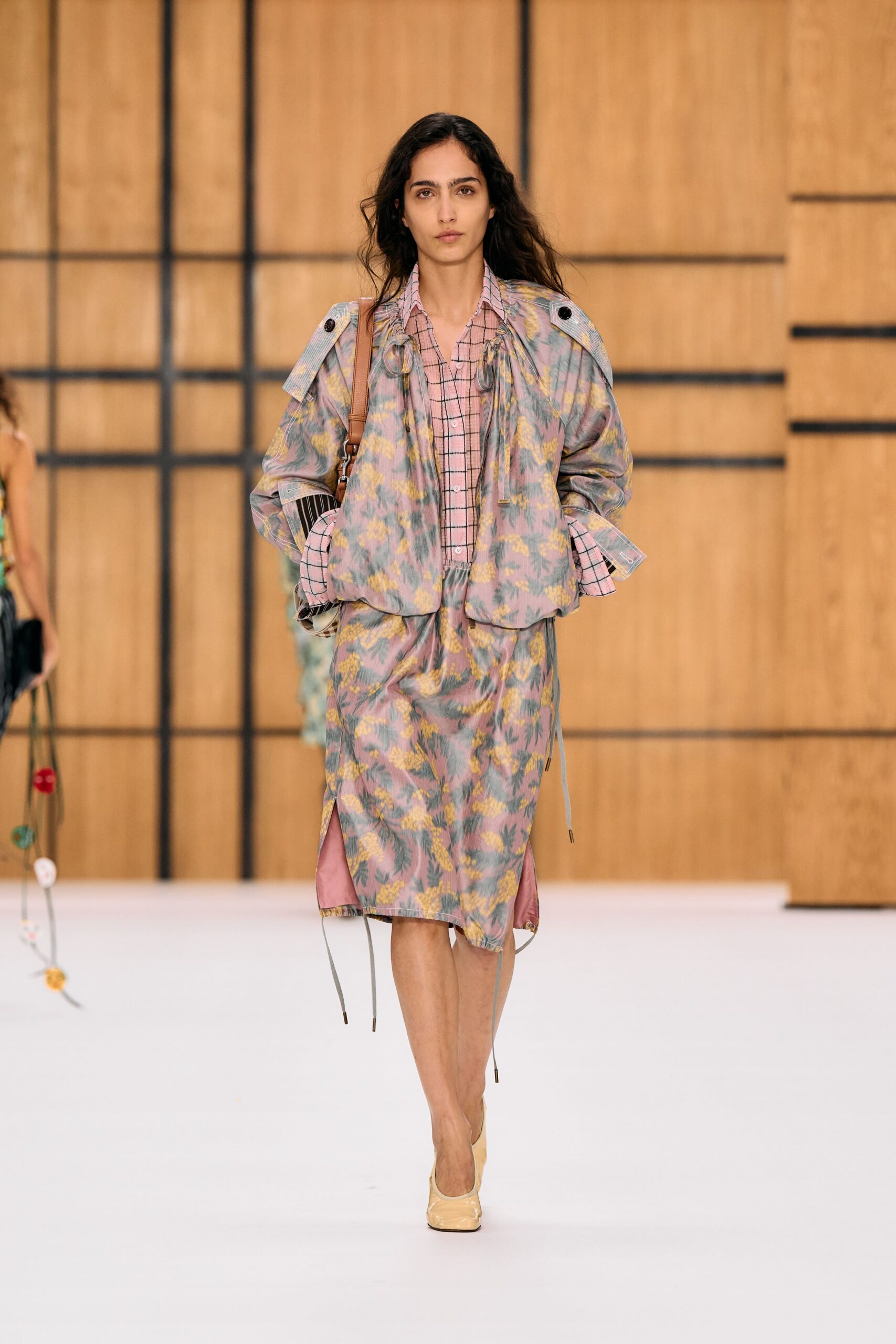 floral drawstring blouson jacket