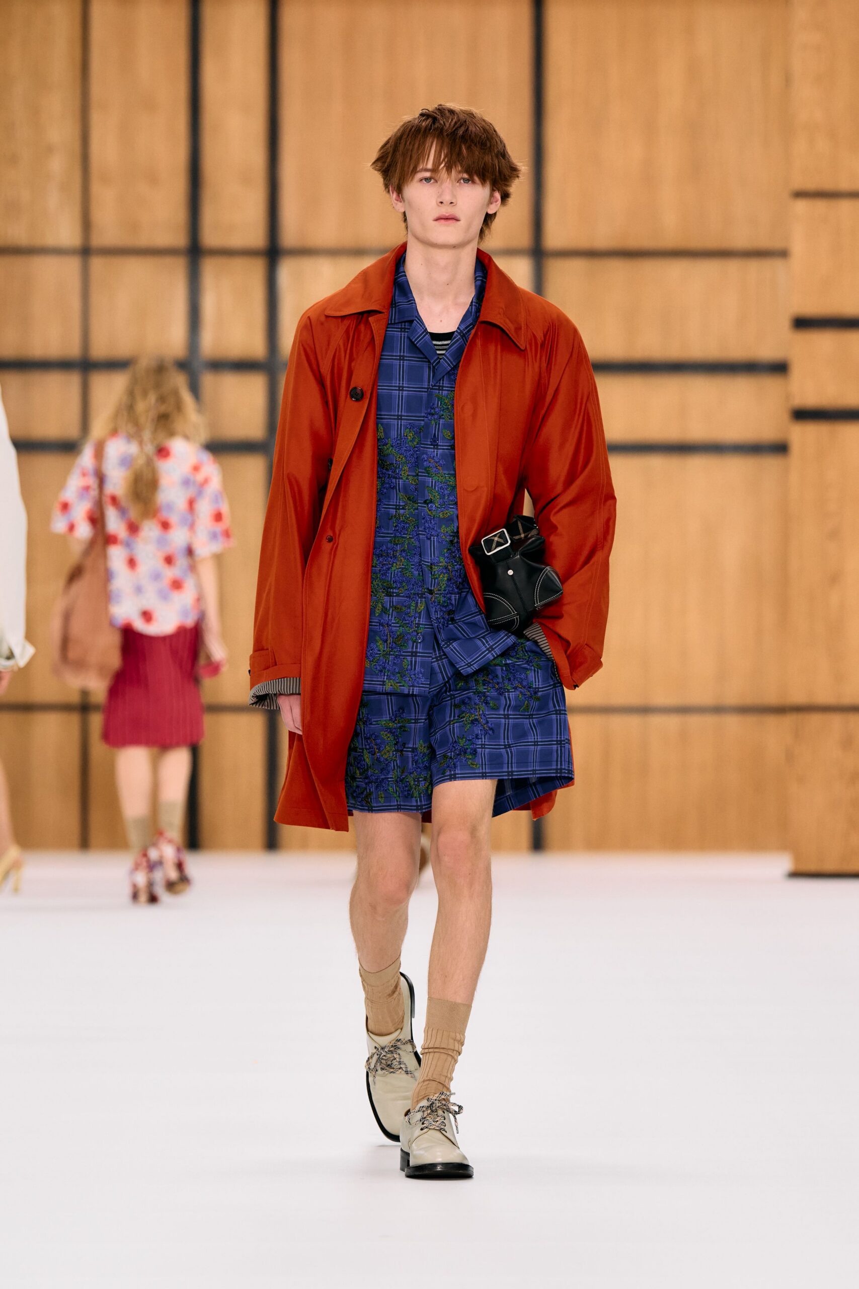 orange car coat