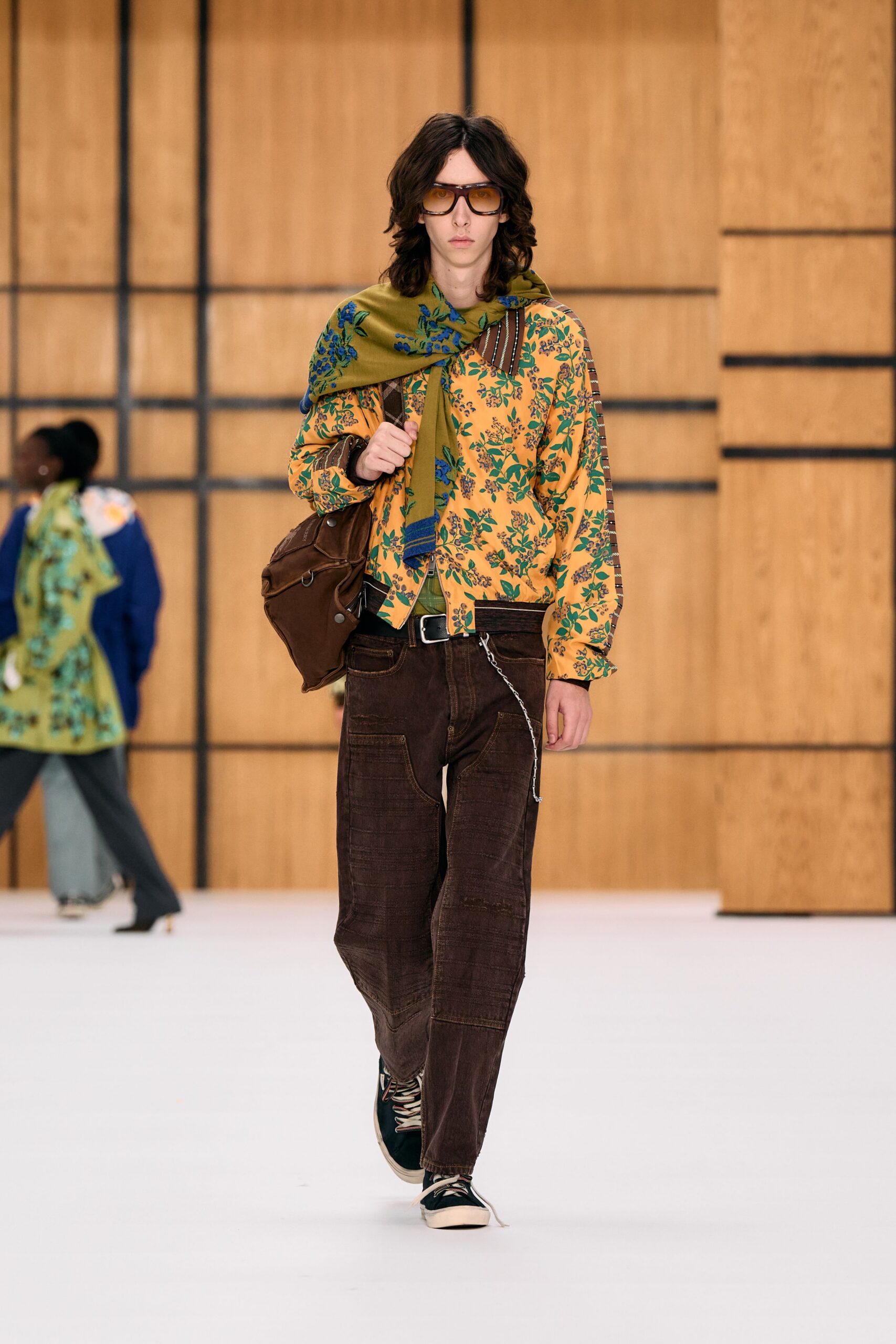 floral print button-front shirt