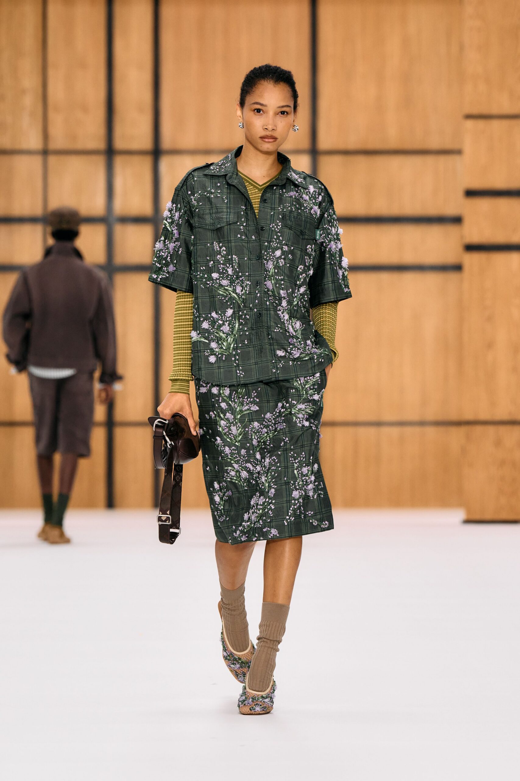 floral checked camp shirt