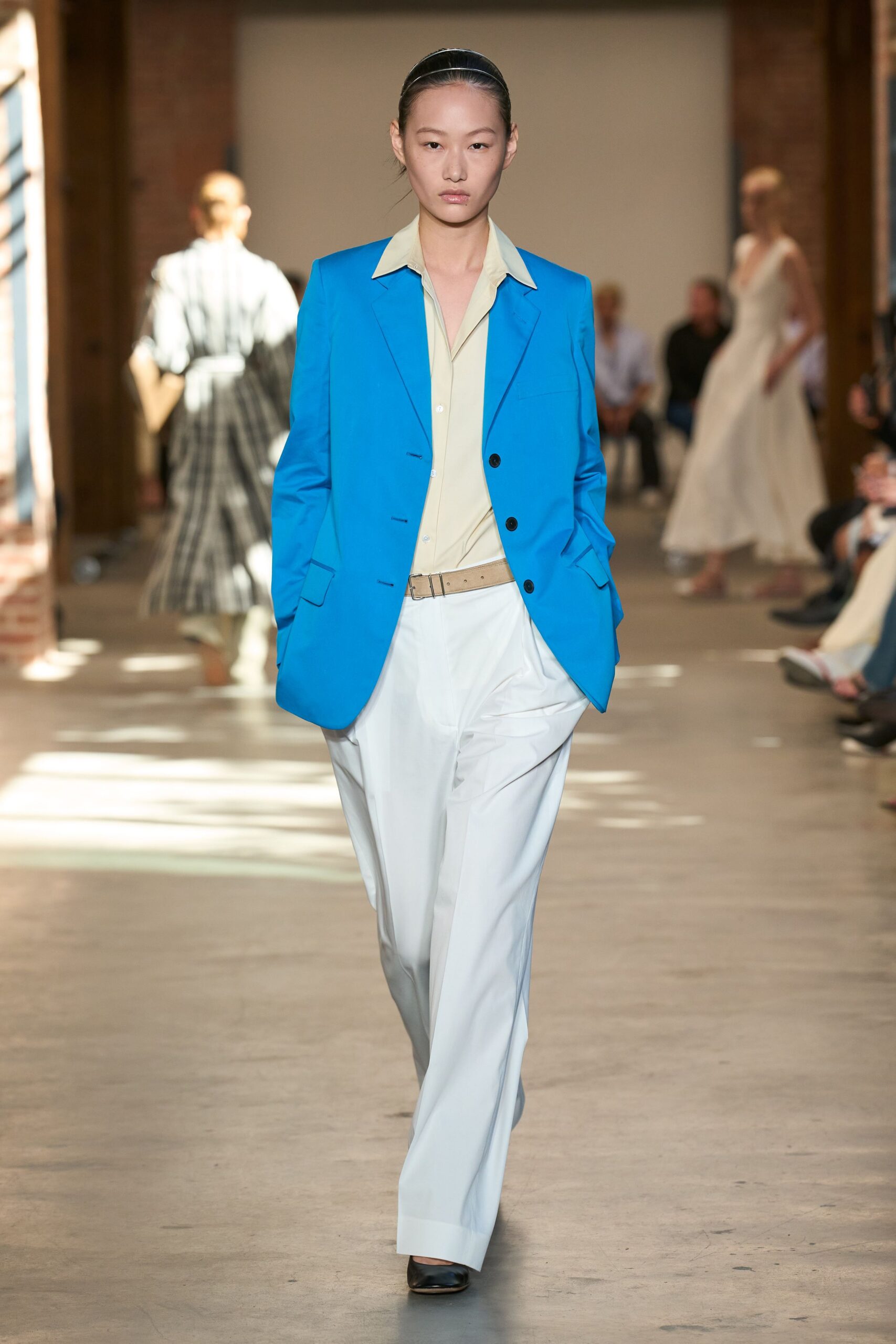 bright blue tailored blazer