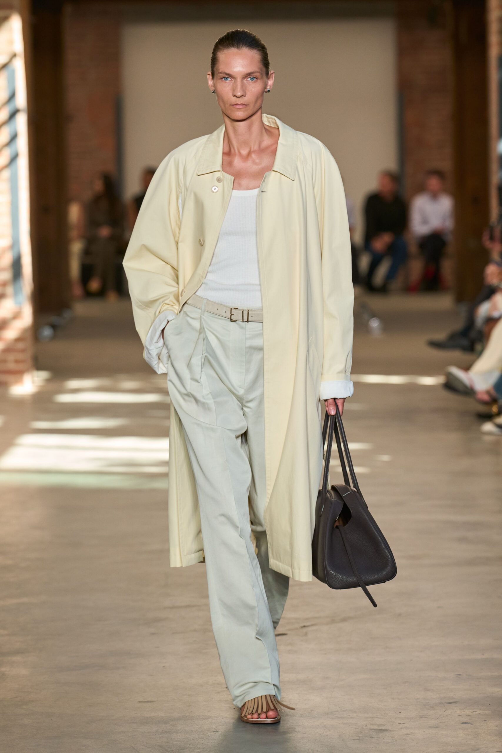 oversized ivory duster coat