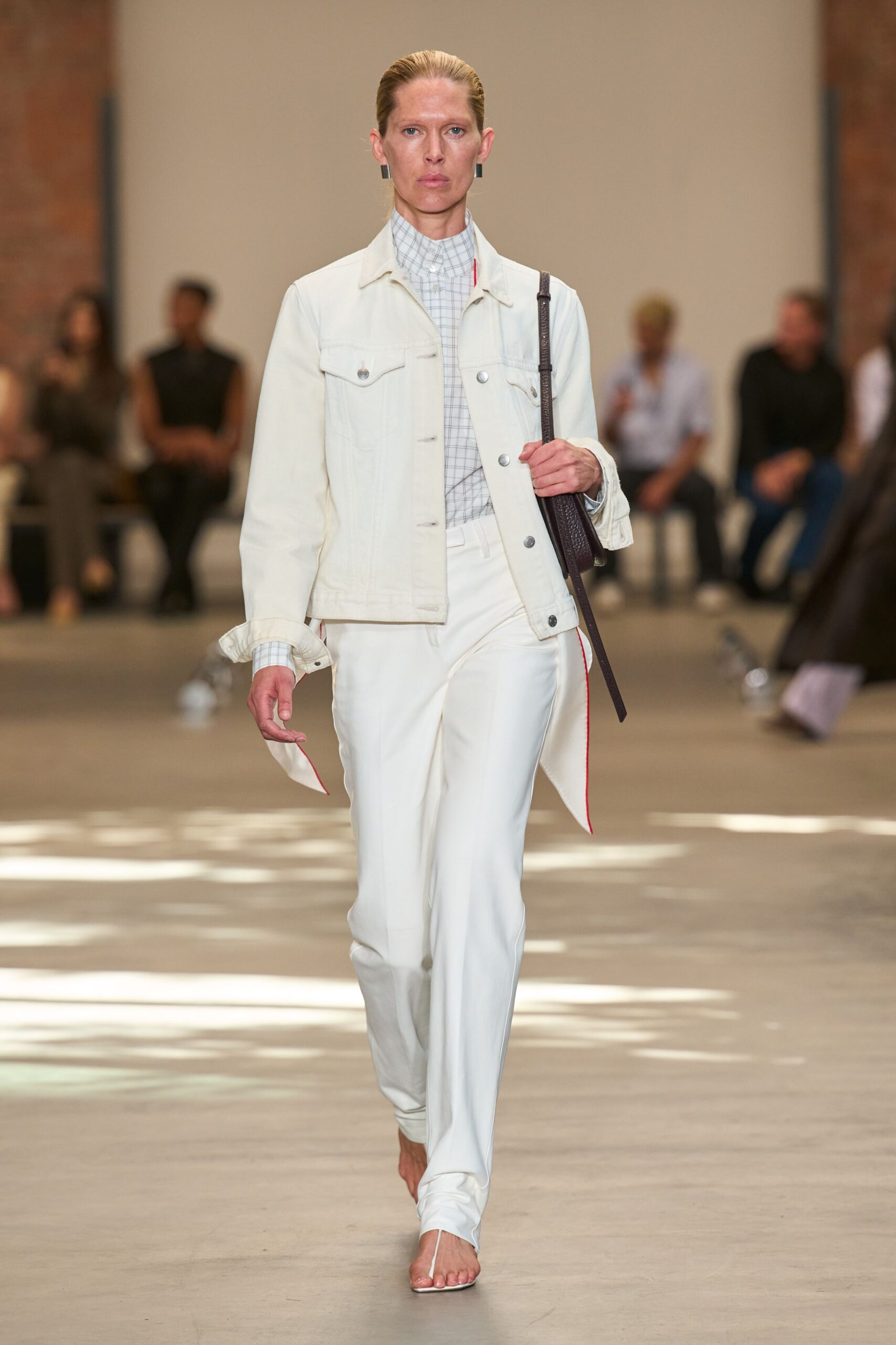 white denim trucker jacket