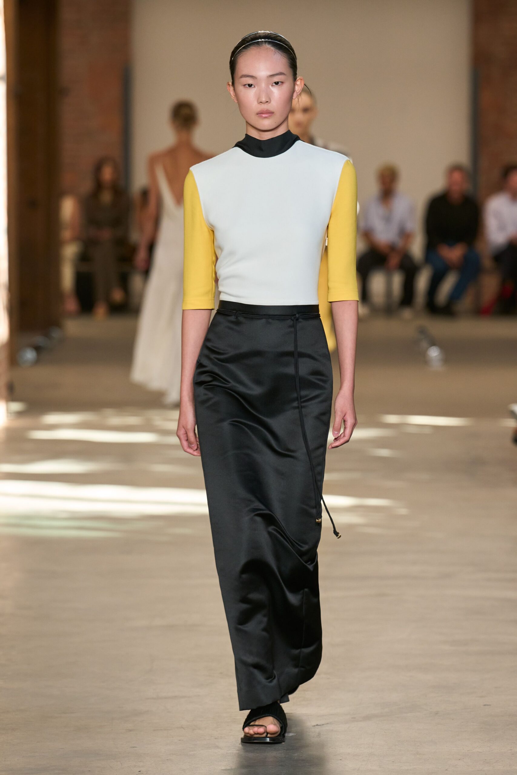 color-block high-neck top