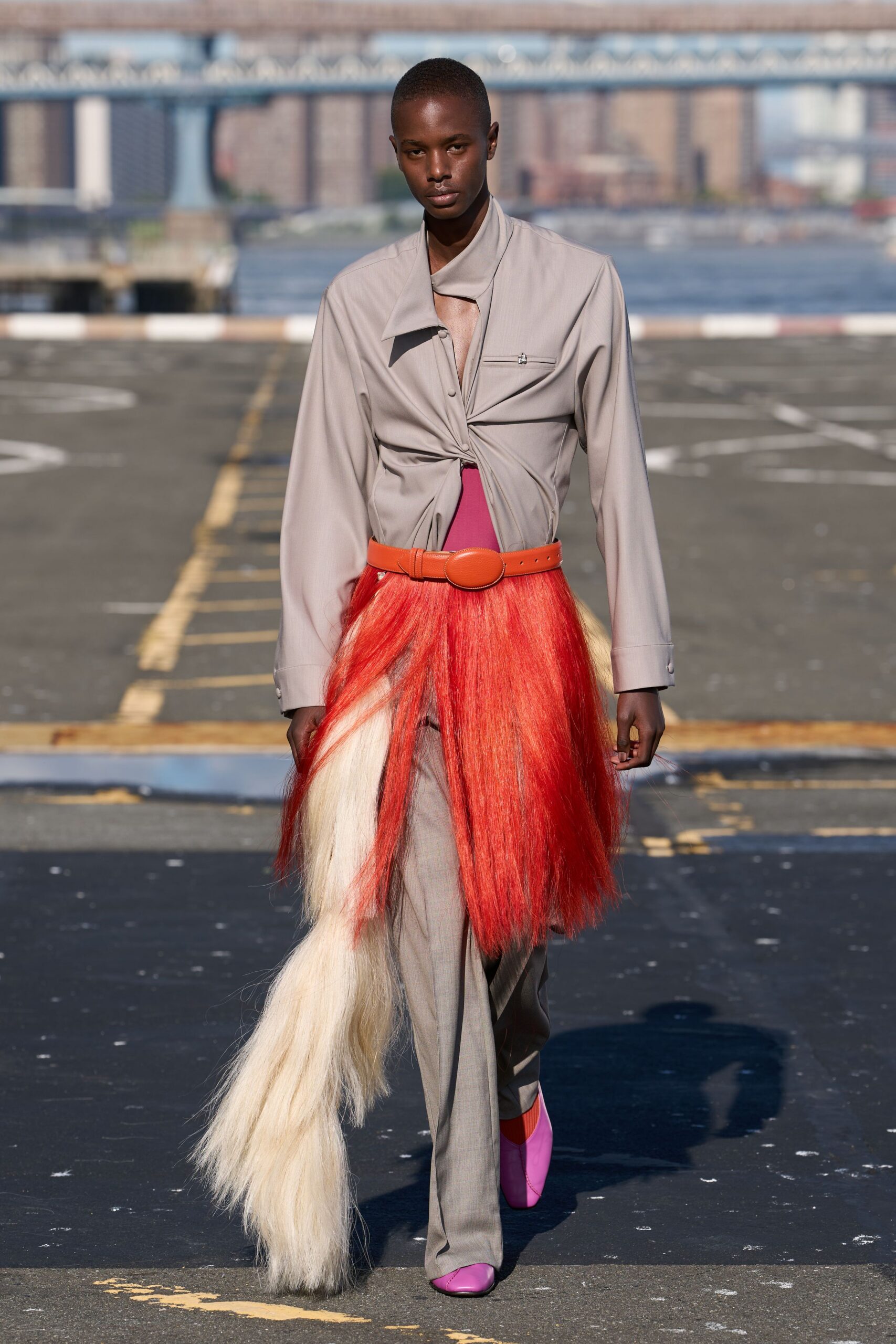 beige unknown straight-leg pants