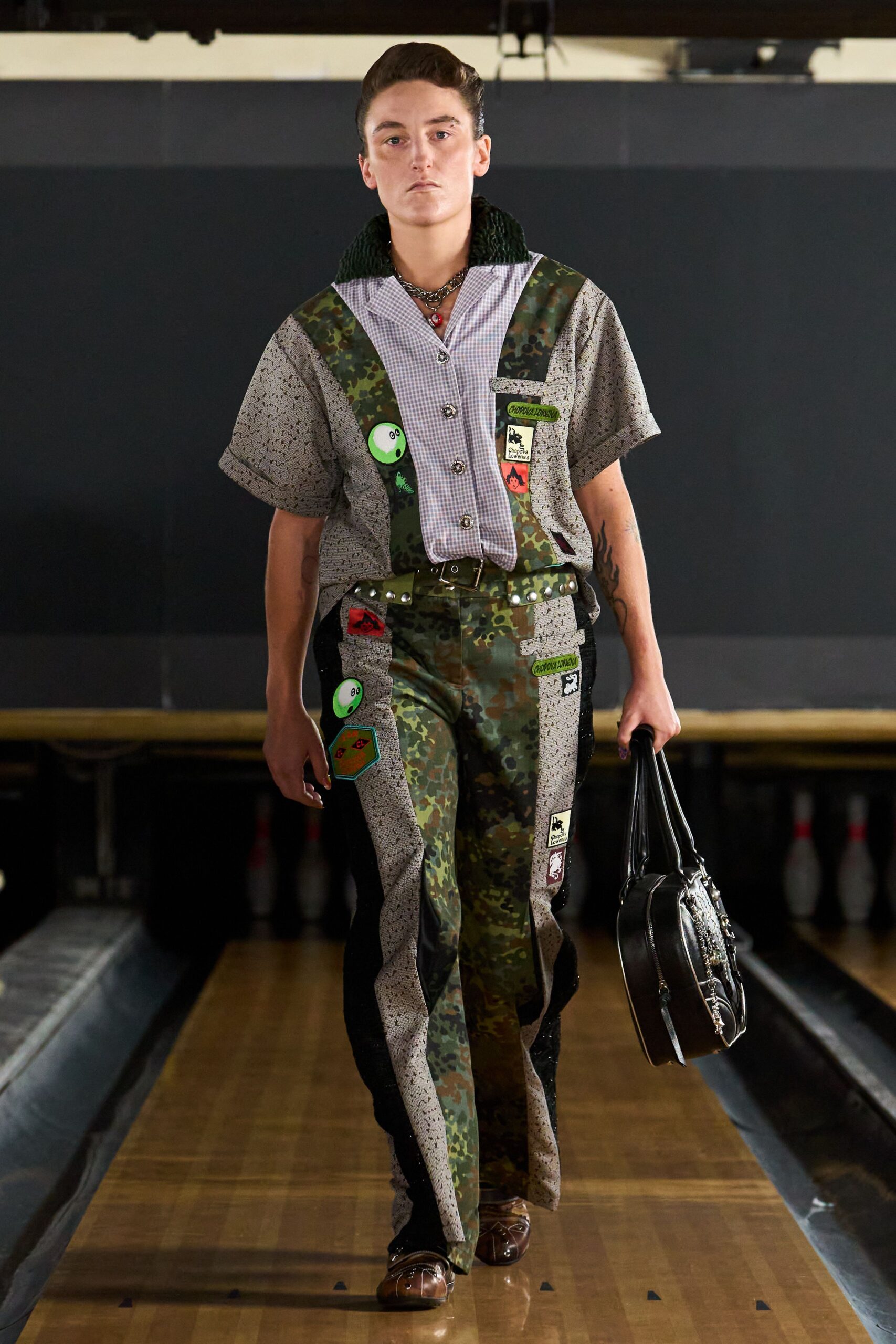 patchwork camouflage trousers