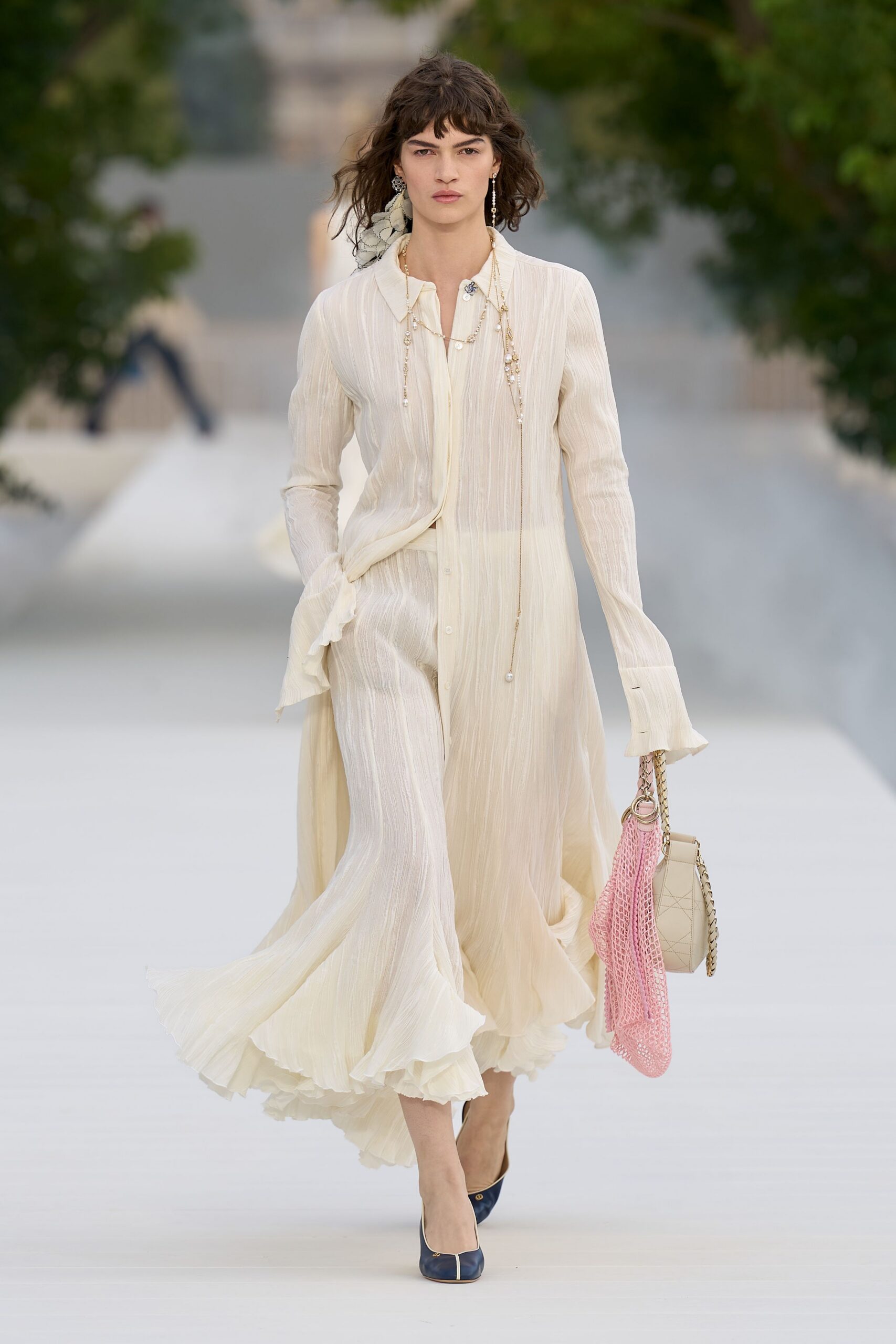 ivory leather shiny bag